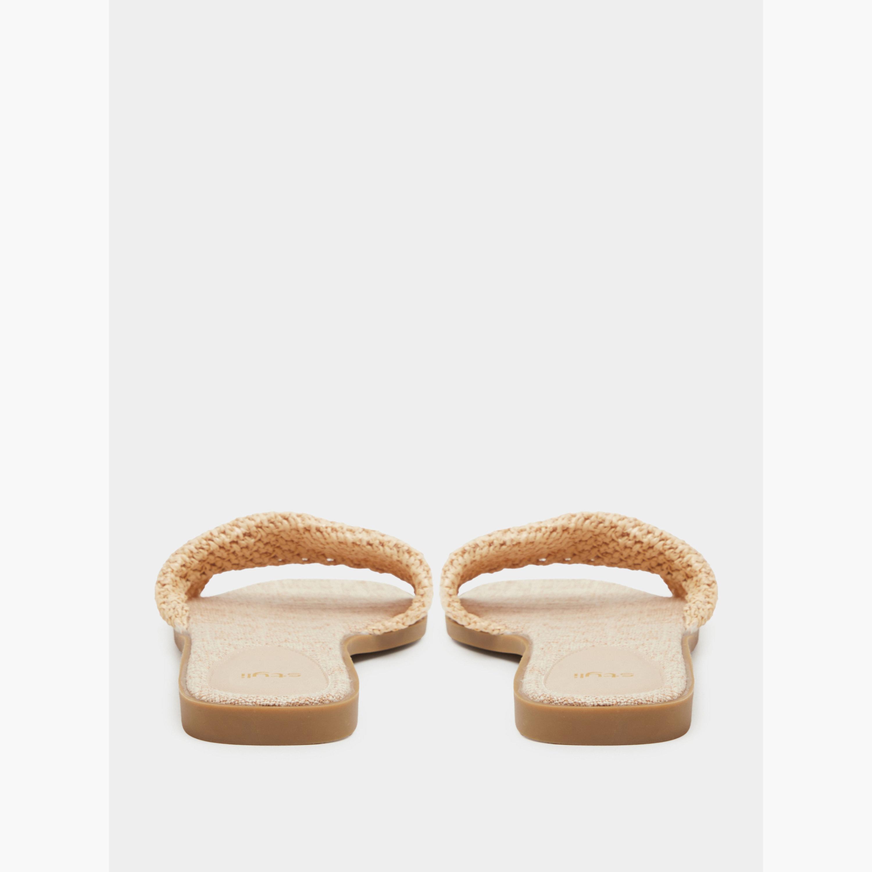 صندل فلات بتفاصيل منسوجة ومقدمة مفتوحة-women-shoes-sandals-flats-image-6