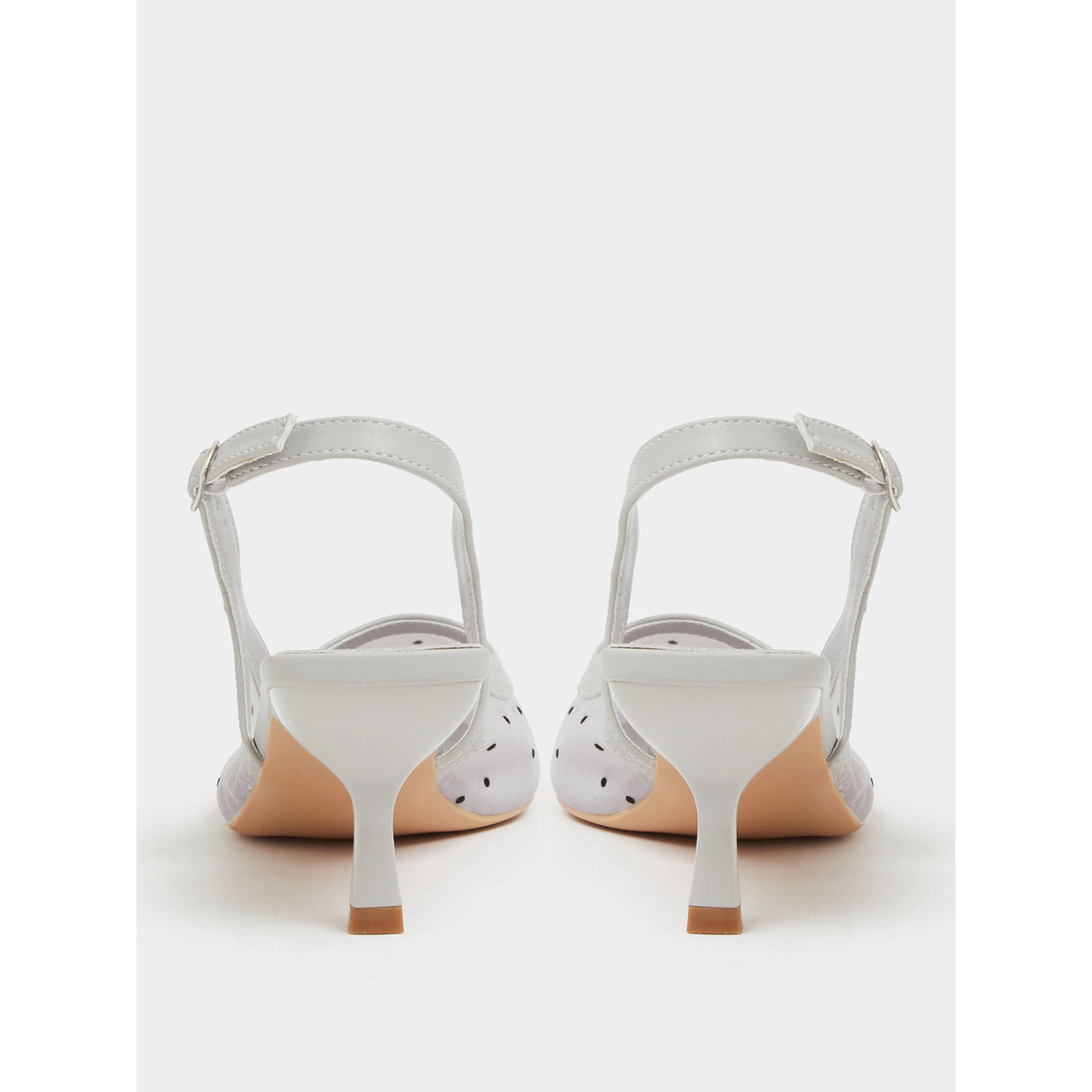 حذاء بكعب متوسط وحزام خلفي وطبعة منقطة باللون الرمادي-women-shoes-heels-image-6