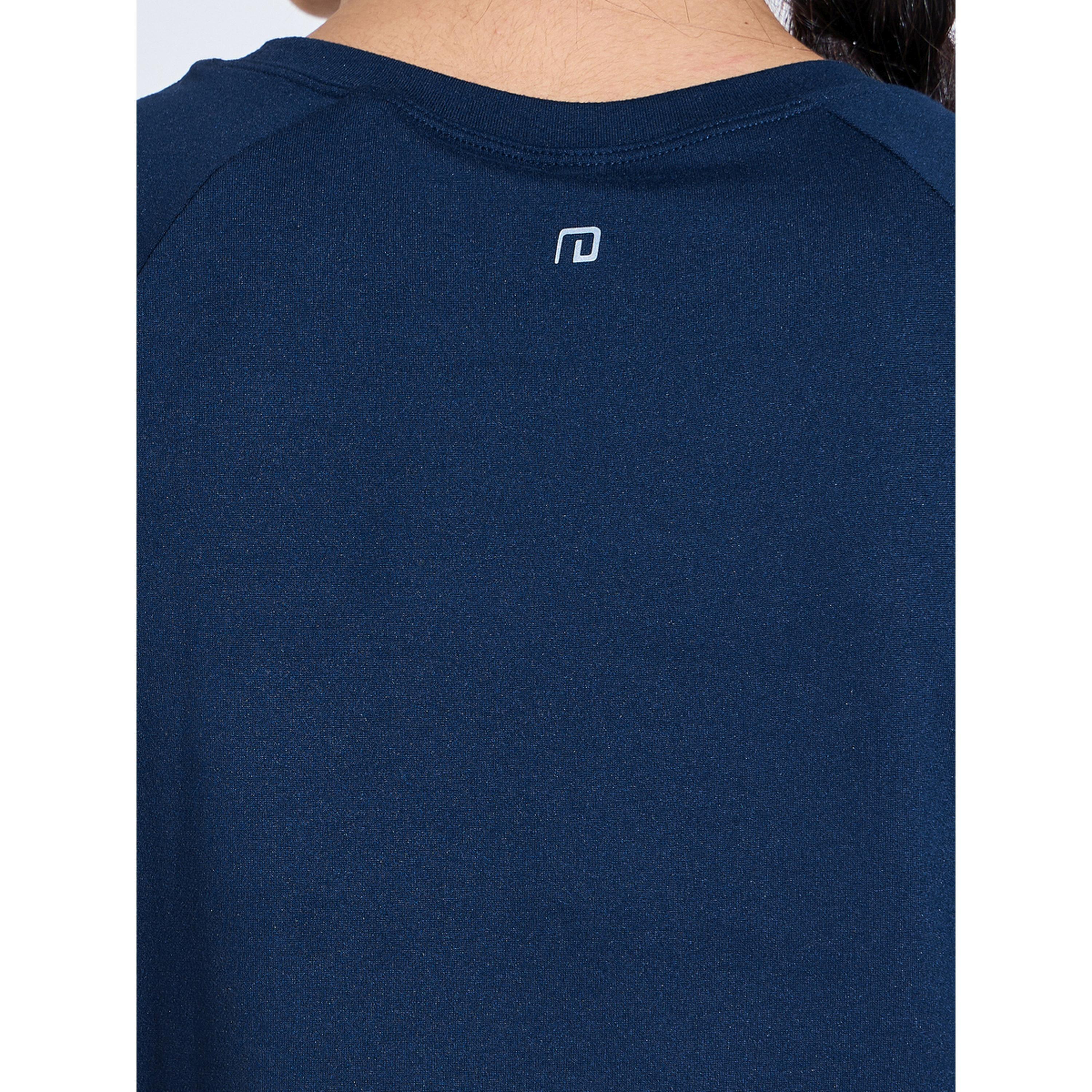 Styli Navy Blue Solid Activewear Top with Mesh Panels-sports-women-clothing-tshirtsandvests-image-4