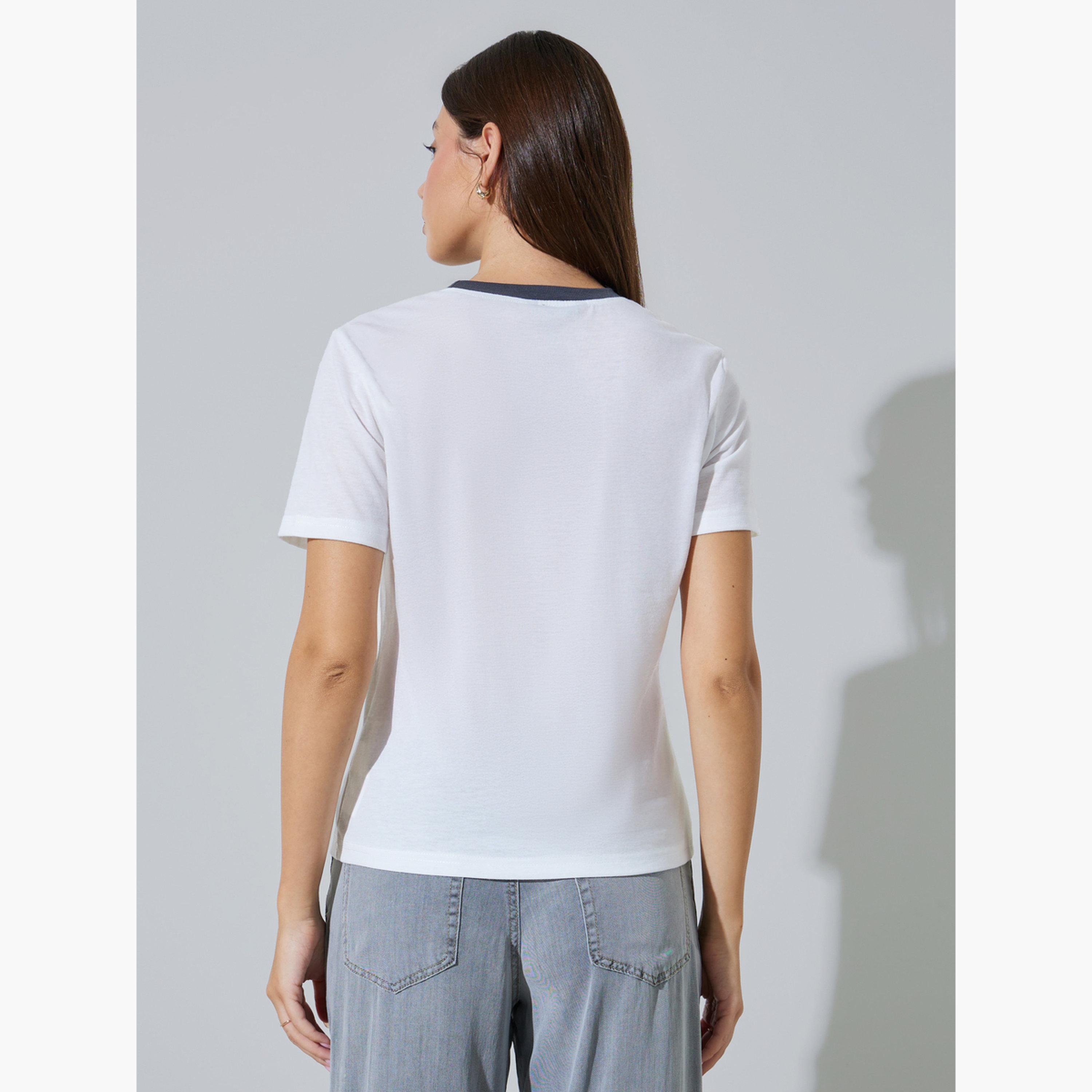 تيشيرت بياقة دائرية وقصة عادية-women-clothing-tshirts-image-4