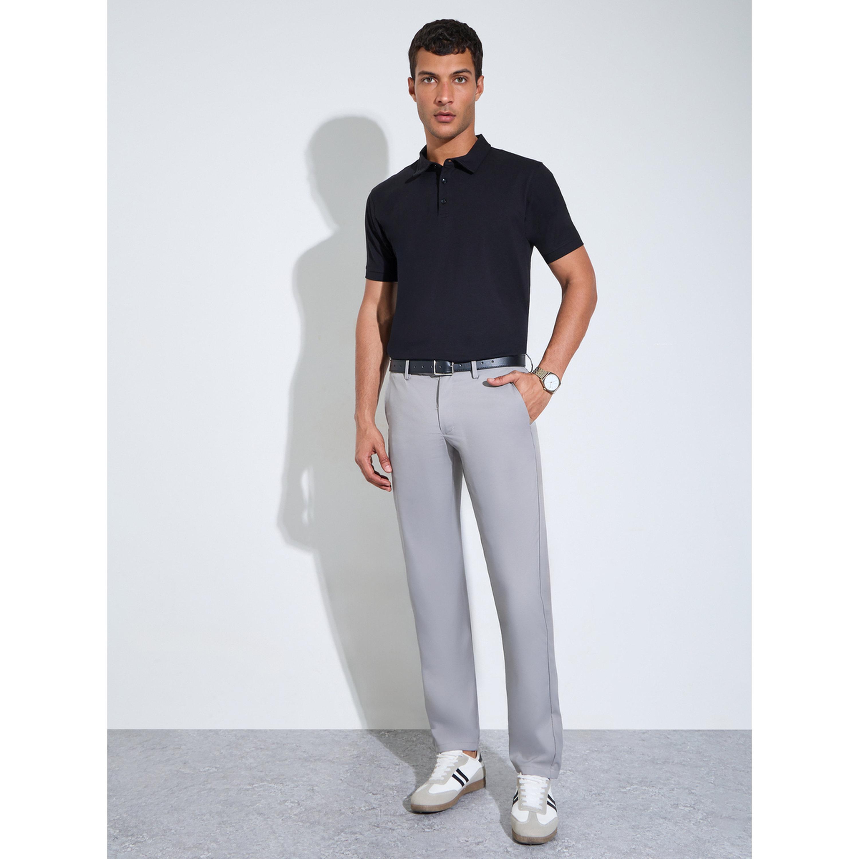 Styli Black Solid Short Sleeves Regular Fit Polo T-Shirt-men-clothing-tshirtsandpolos-polos-image-2