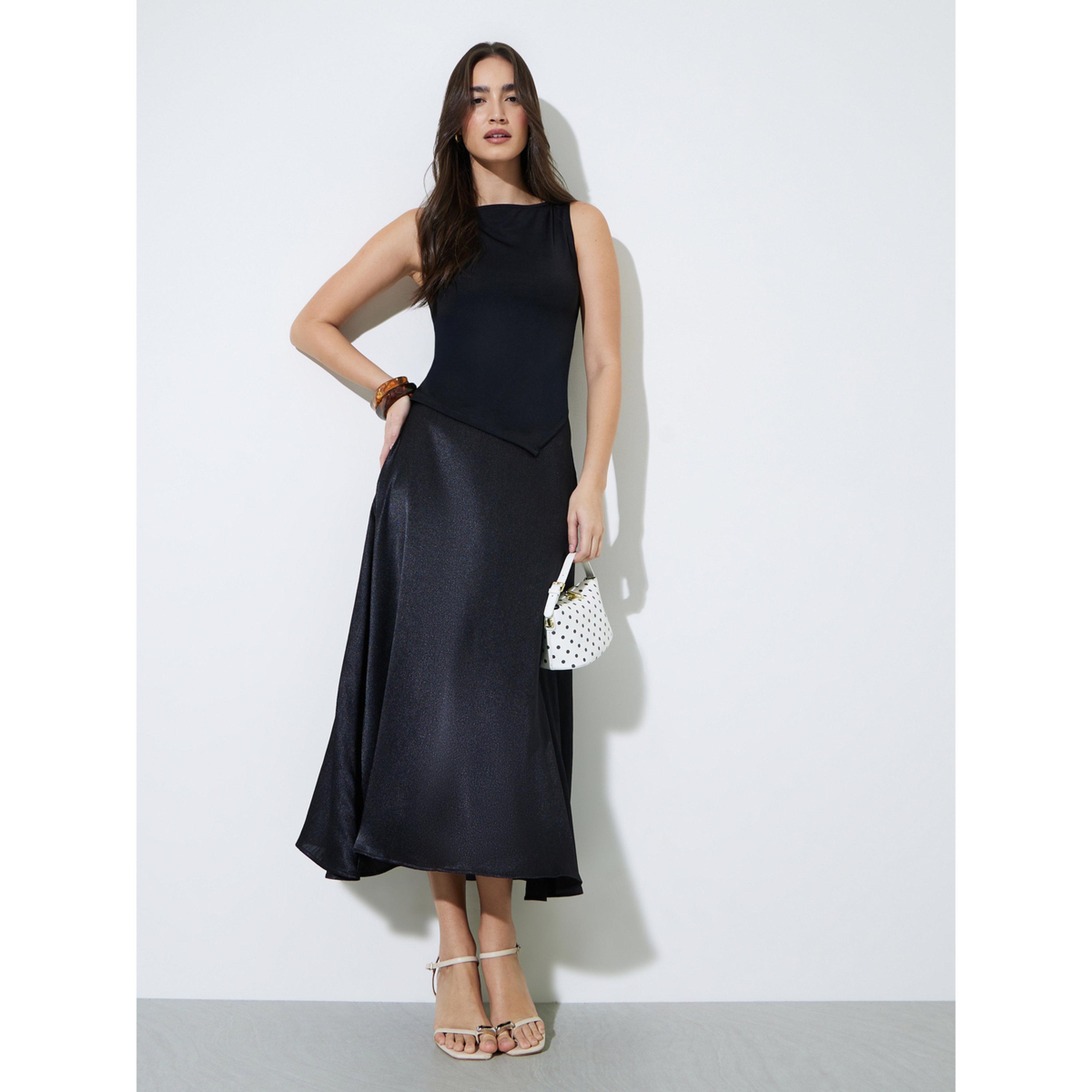 بلوزة محبوكة بقصة ضيقة وحافة غير متماثلة وبدون أكمام-women-clothing-shirtsandblouses-blouses-image-2