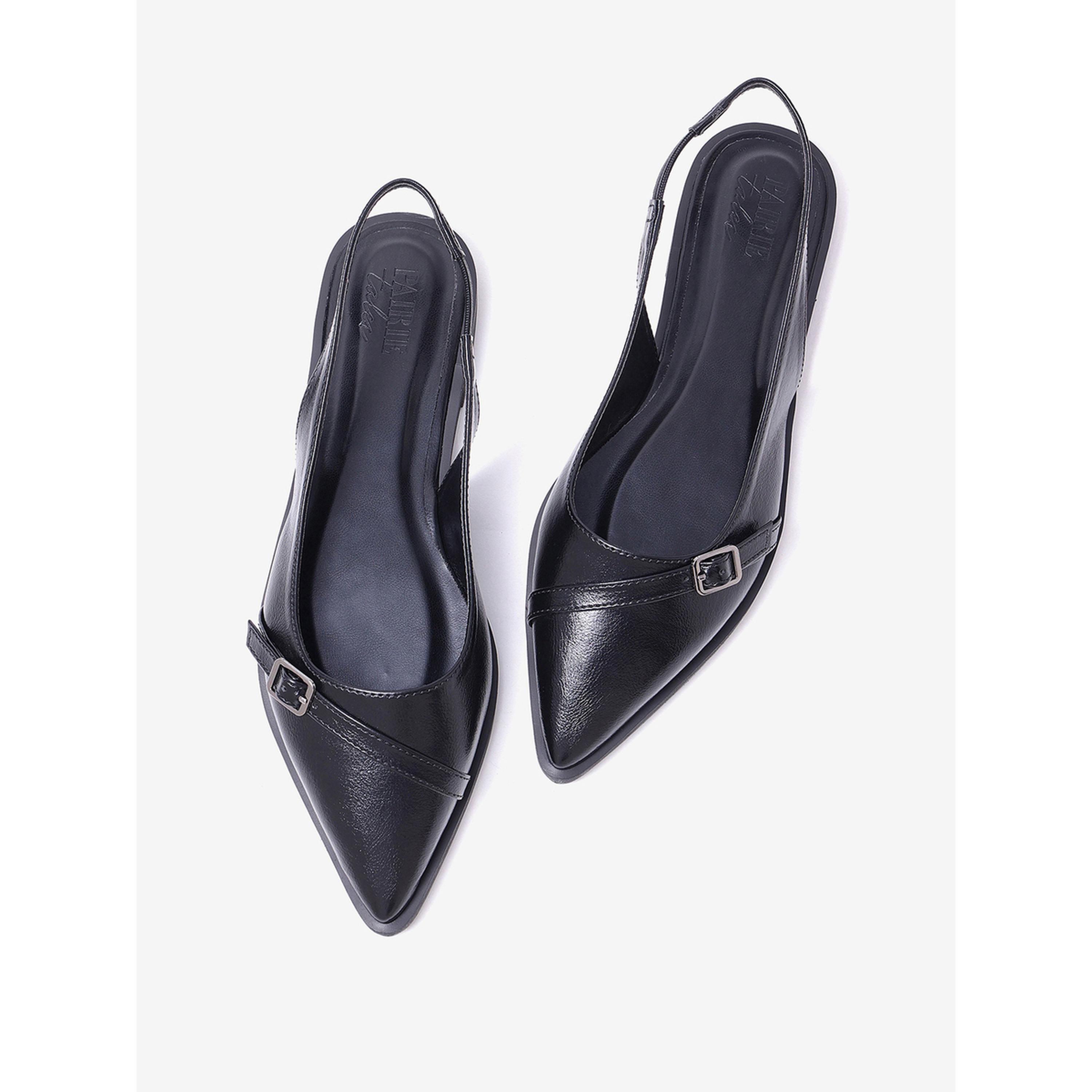 حذاء بمشبك ومقدمة مدببة وحزام خلفي-women-shoes-sandals-flats-image-4