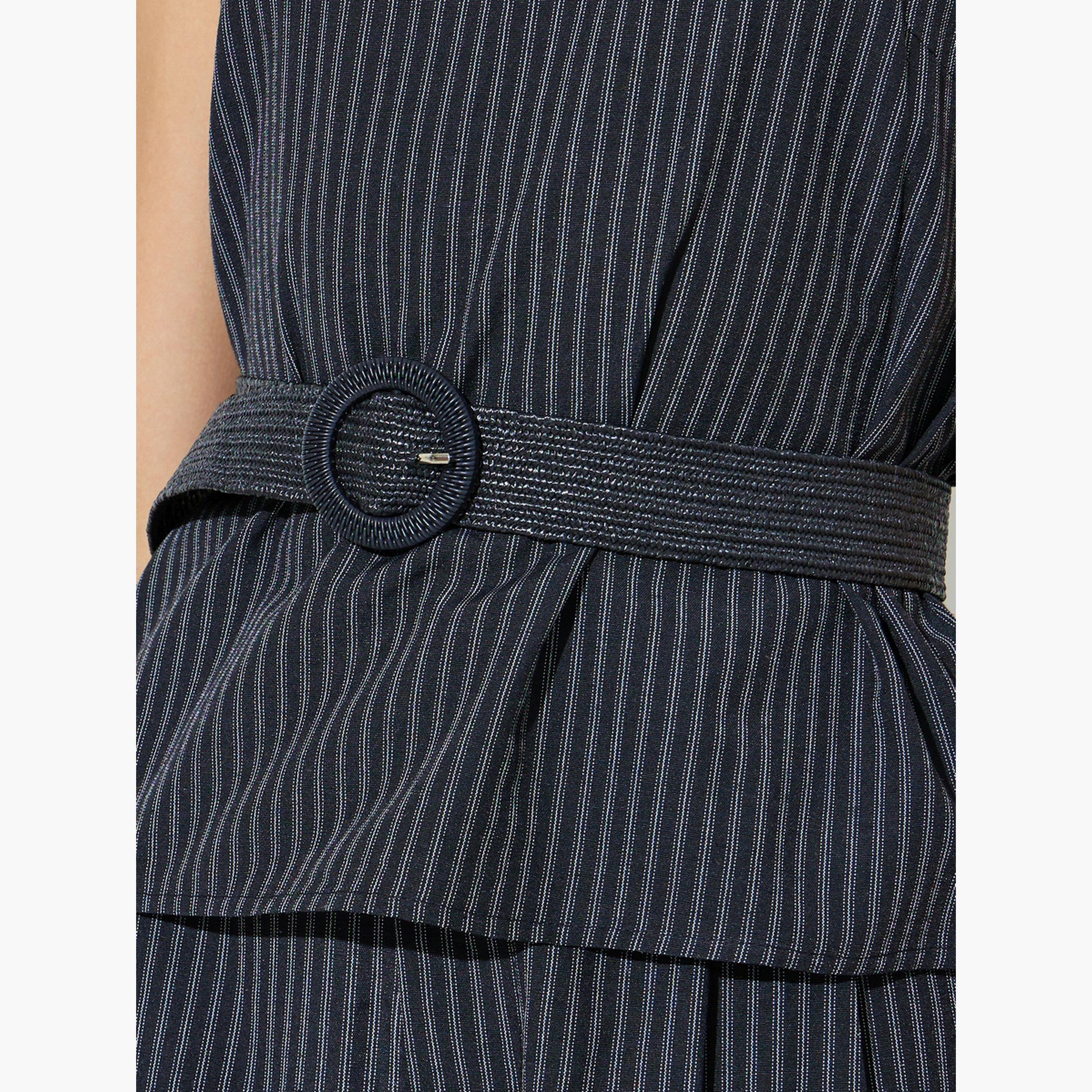 Styli Black Striped Belted Top and Pants Co-Ord Set-women-clothing-coordsets-image-6