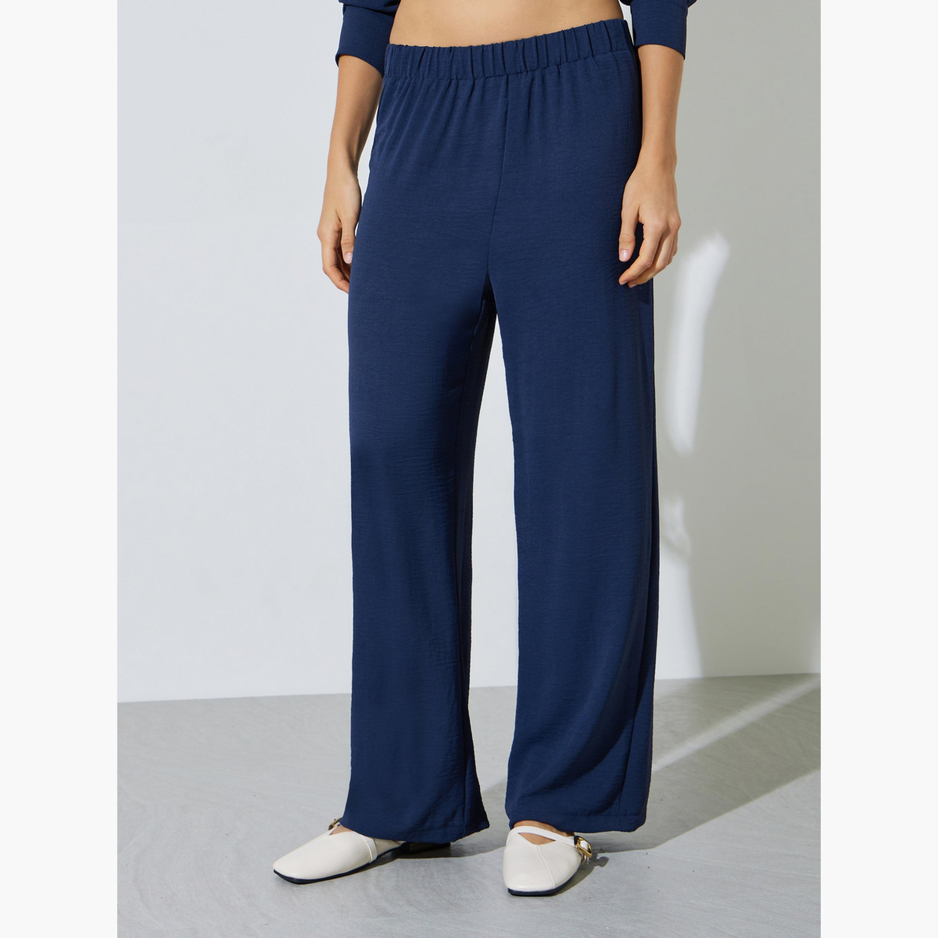 طقم منسق من بنطال بأرجل واسعة وبلوزة طويلة-women-clothing-coordsets-image-5