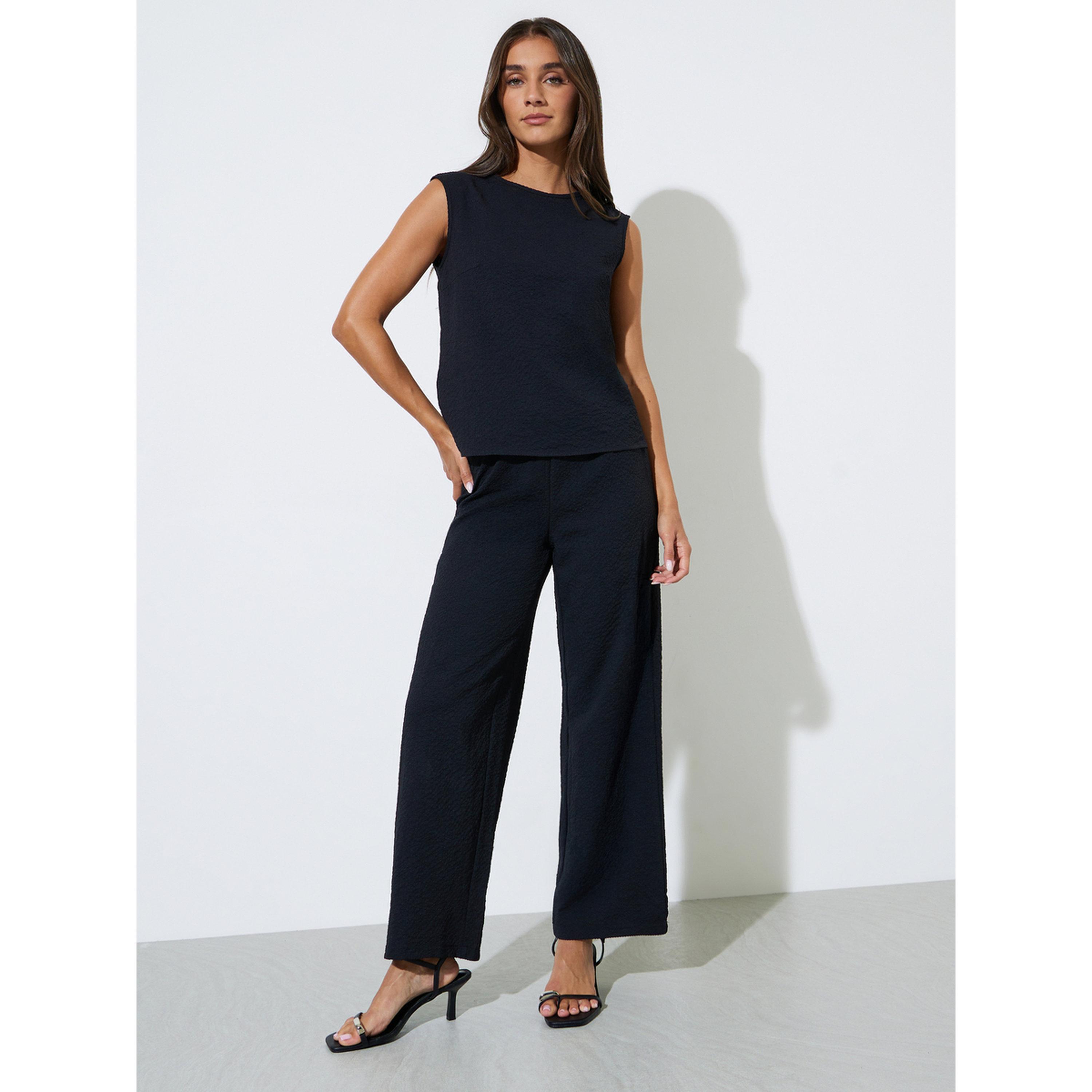 طقم منسق من بنطال وبلوزة وكيمونو 3 قطع-women-clothing-coordsets-image-5