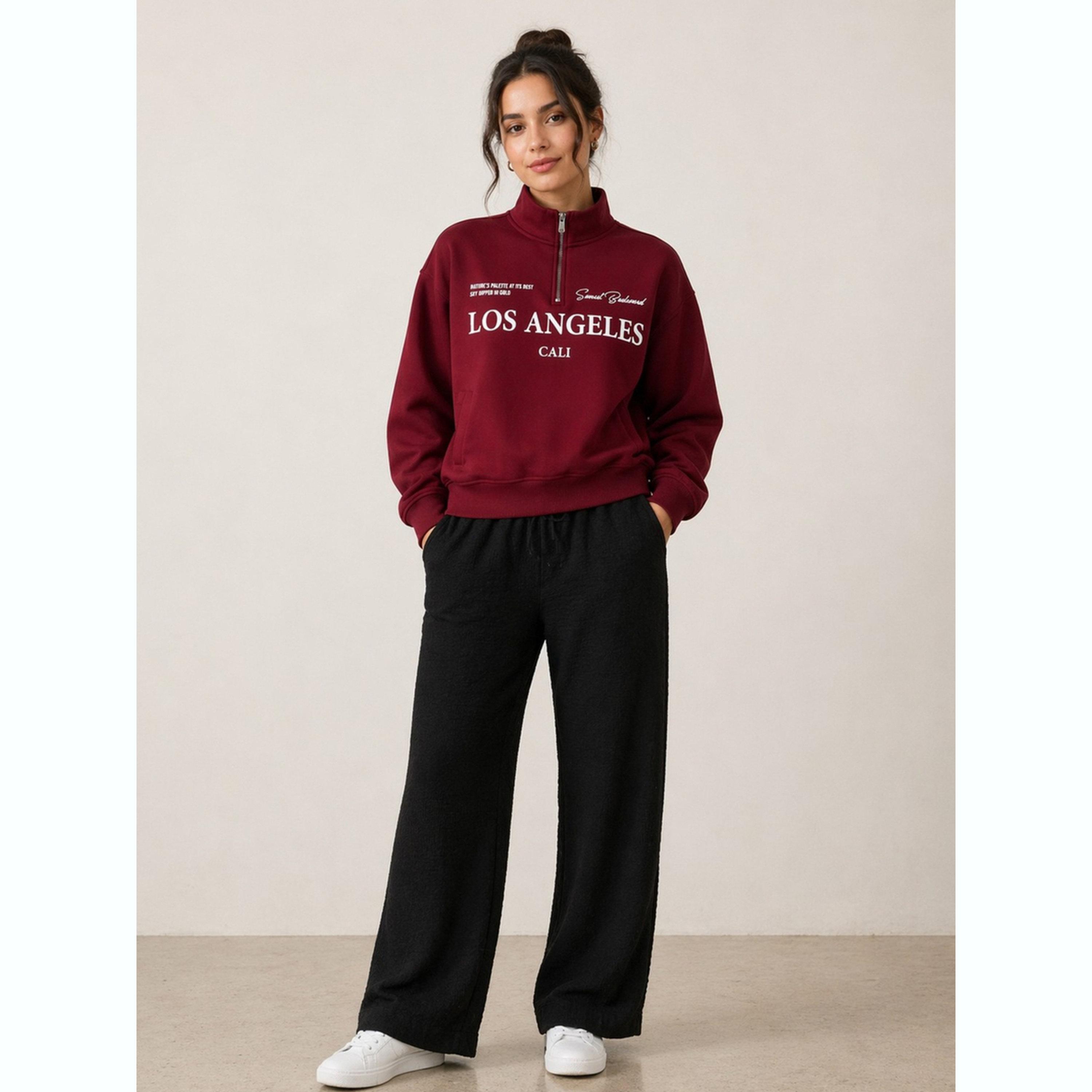 بنطال بأرجل واسعة وجيب جانبي-women-clothing-bottoms-joggers-image-2