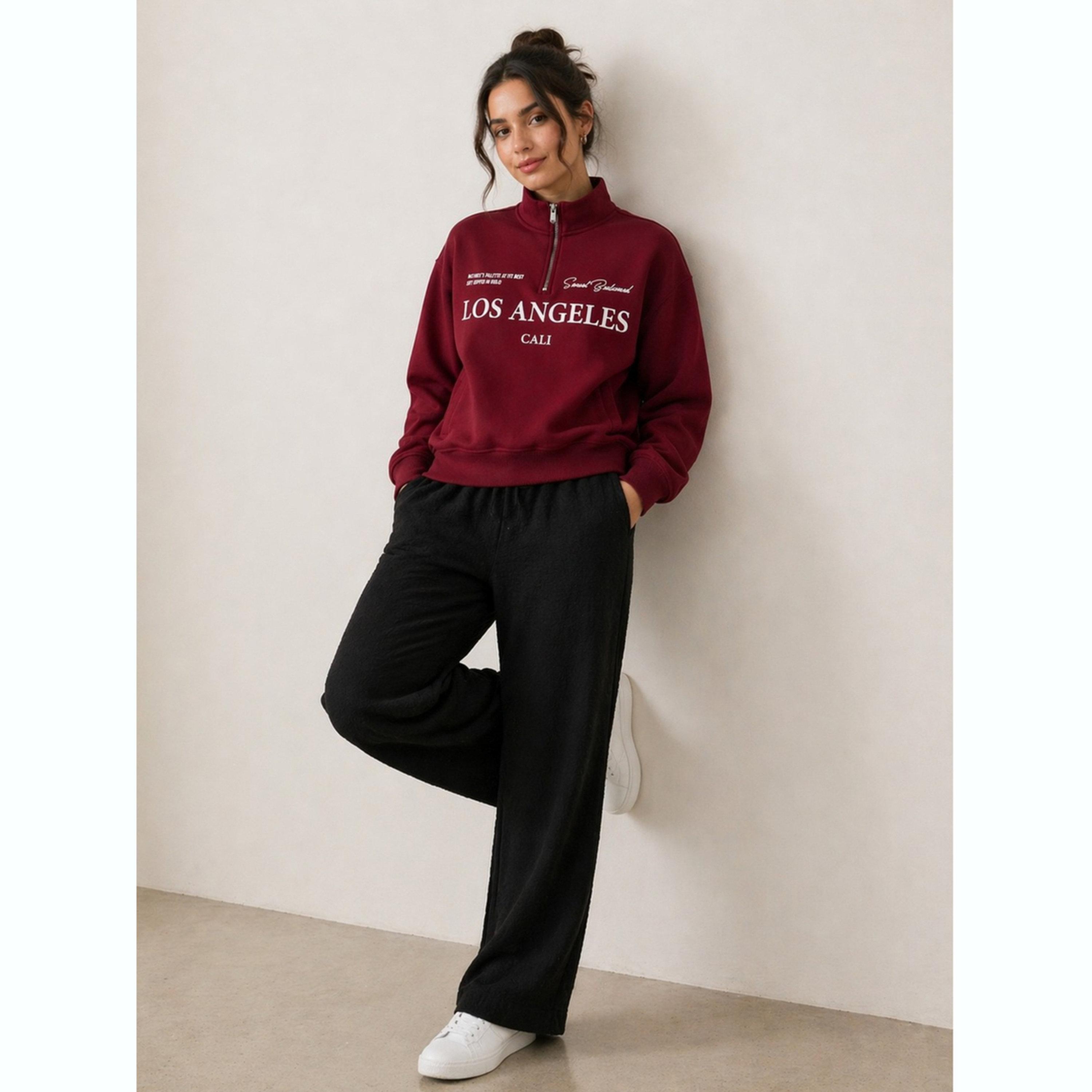 بنطال بأرجل واسعة وجيب جانبي-women-clothing-bottoms-joggers-image-3