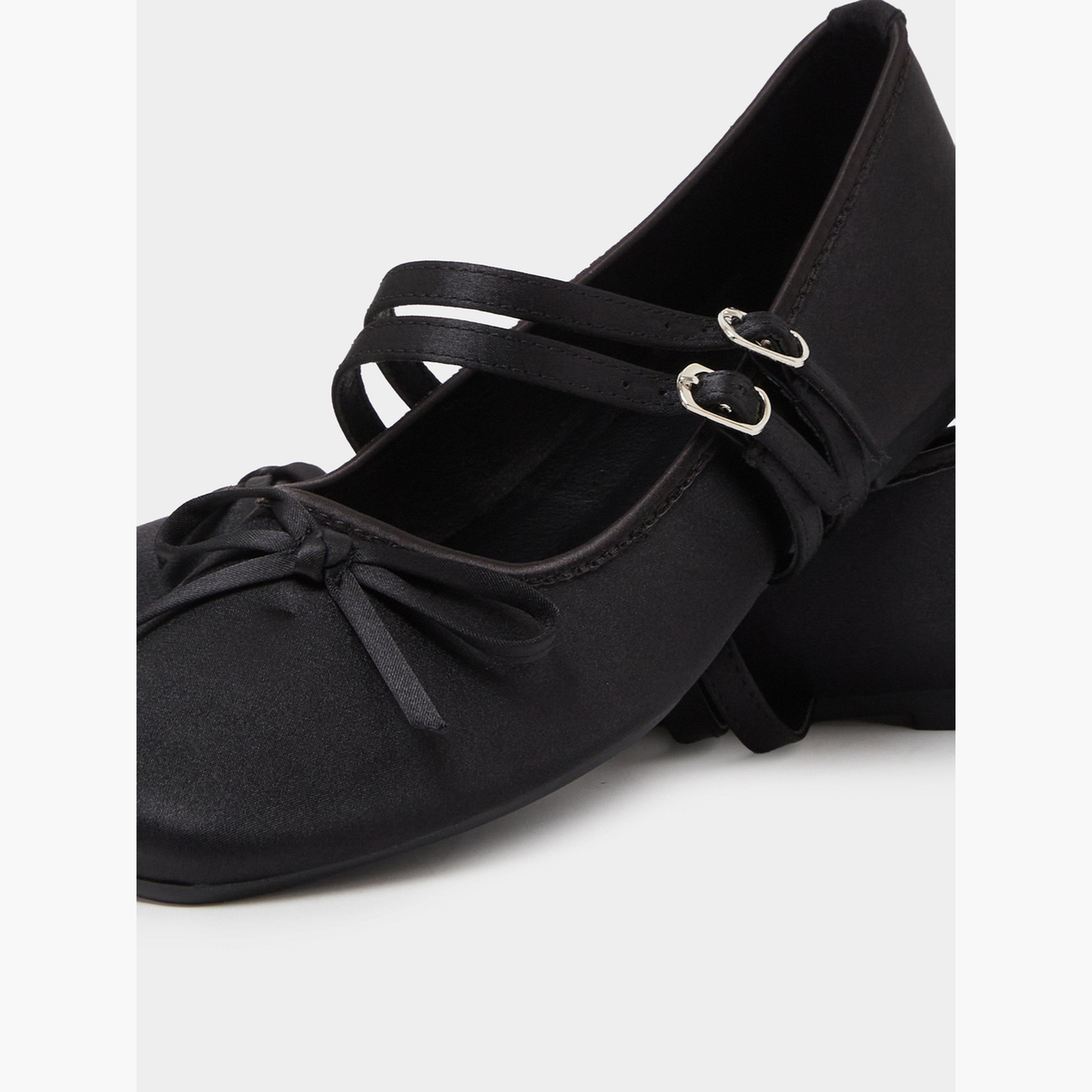 حذاء باليرينا فلات من الستان بشريط مزدوج وتفاصيل عقدة-women-shoes-ballerinas-image-5