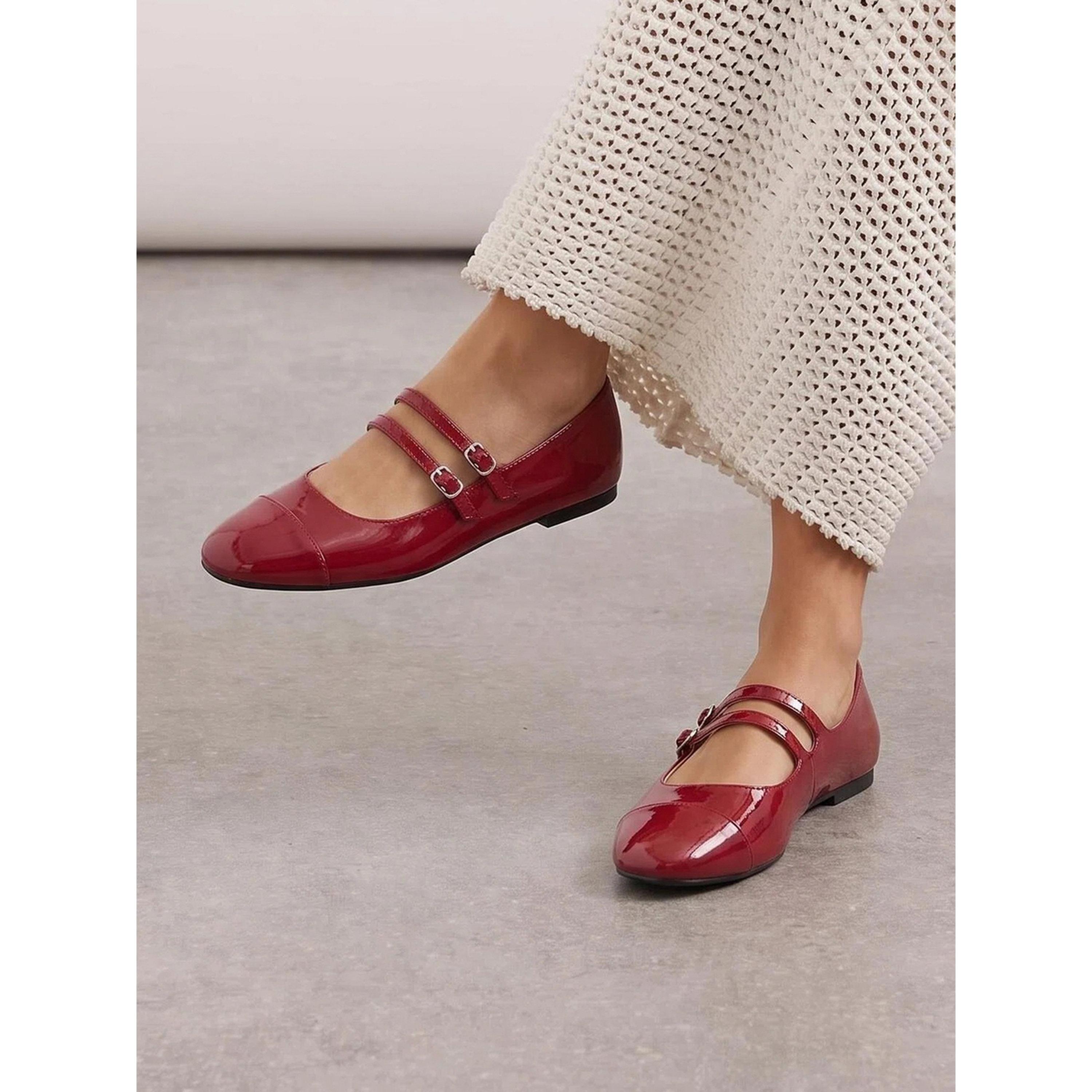 حذاء باليرينا ماري جين من الجلد اللامع بحزام مزدوج-women-shoes-ballerinas-image-2
