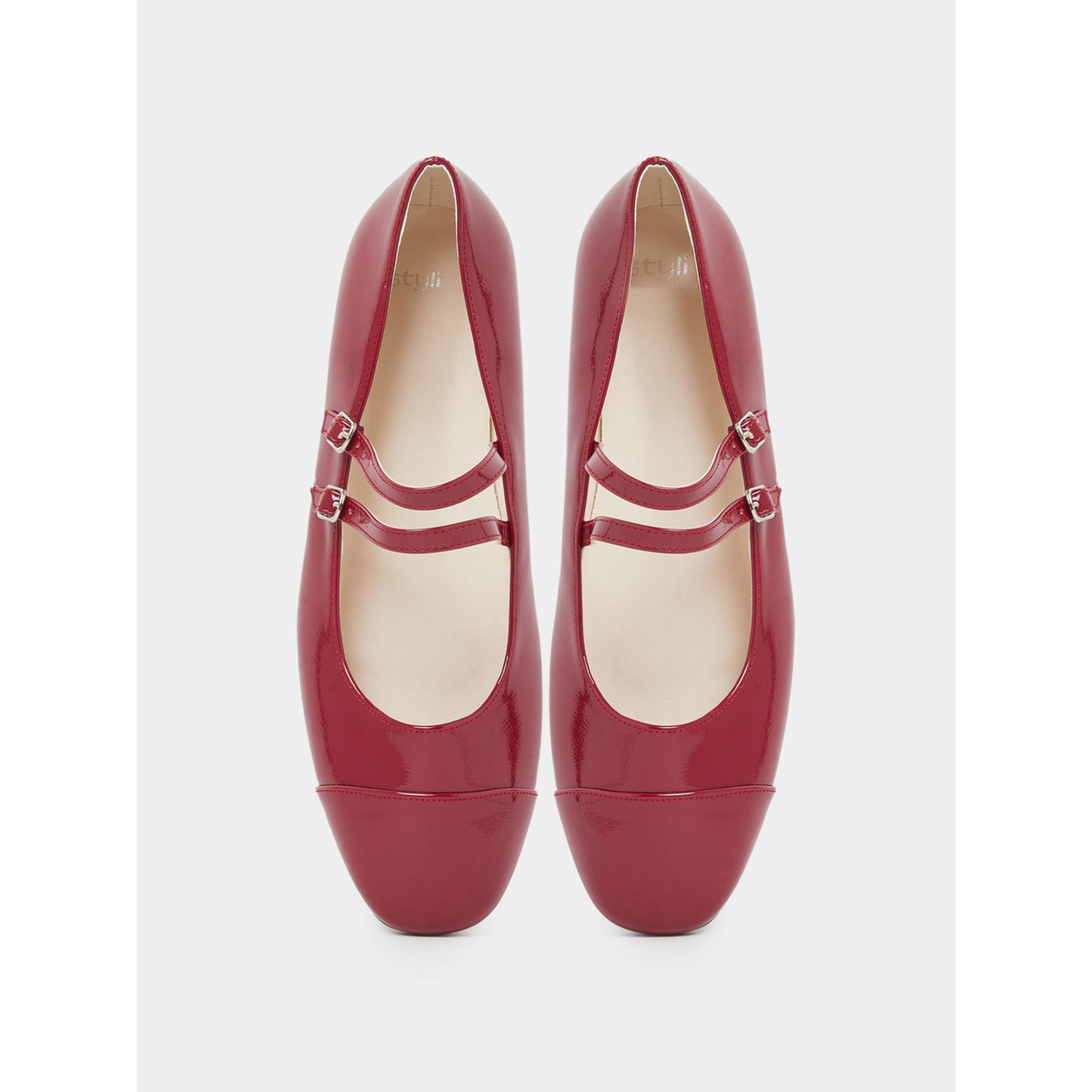 حذاء باليرينا ماري جين من الجلد اللامع بحزام مزدوج-women-shoes-ballerinas-image-4