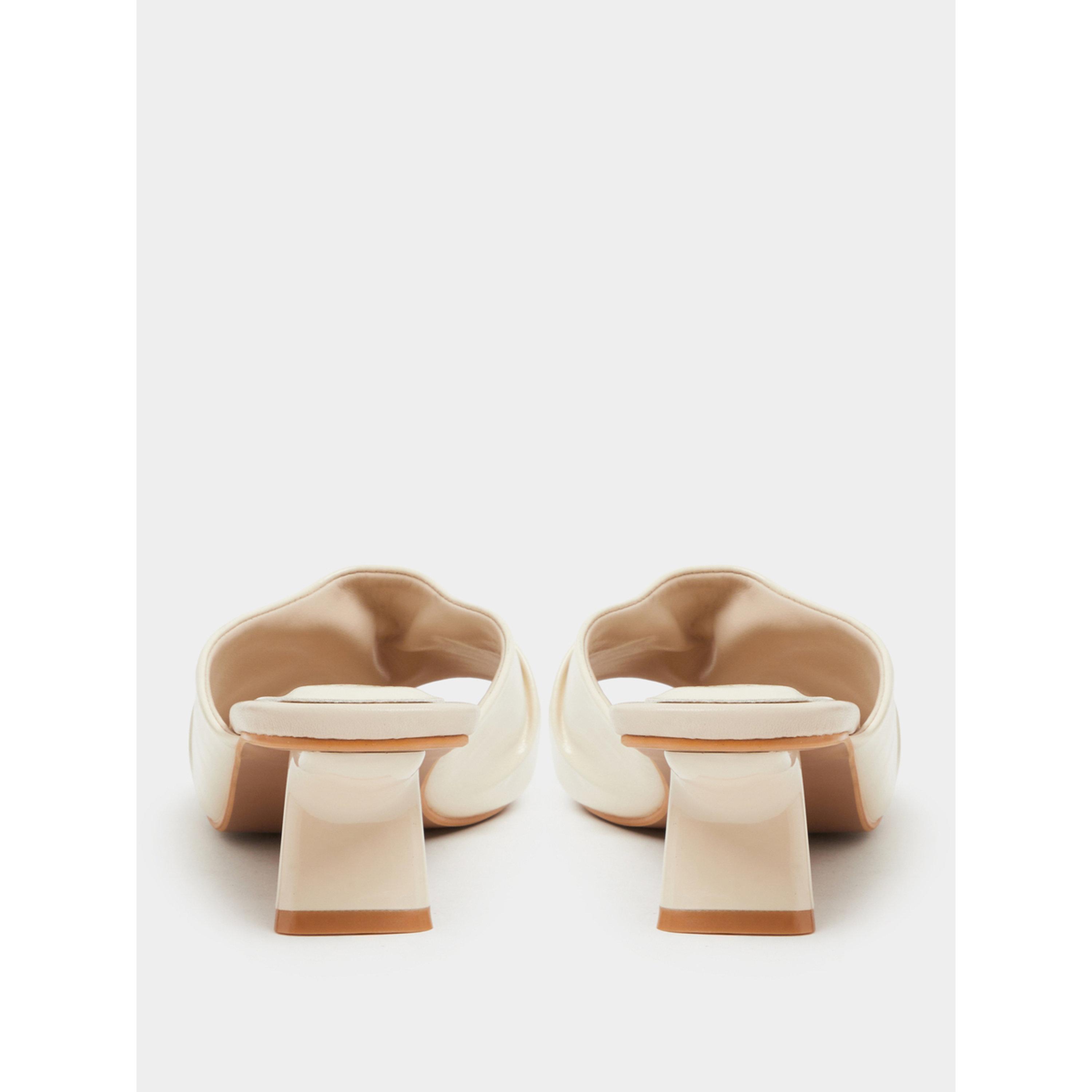 Styli Beige Pleated Mid-Heel Mules with Gold Trim-women-shoes-sandals-heeled-image-6