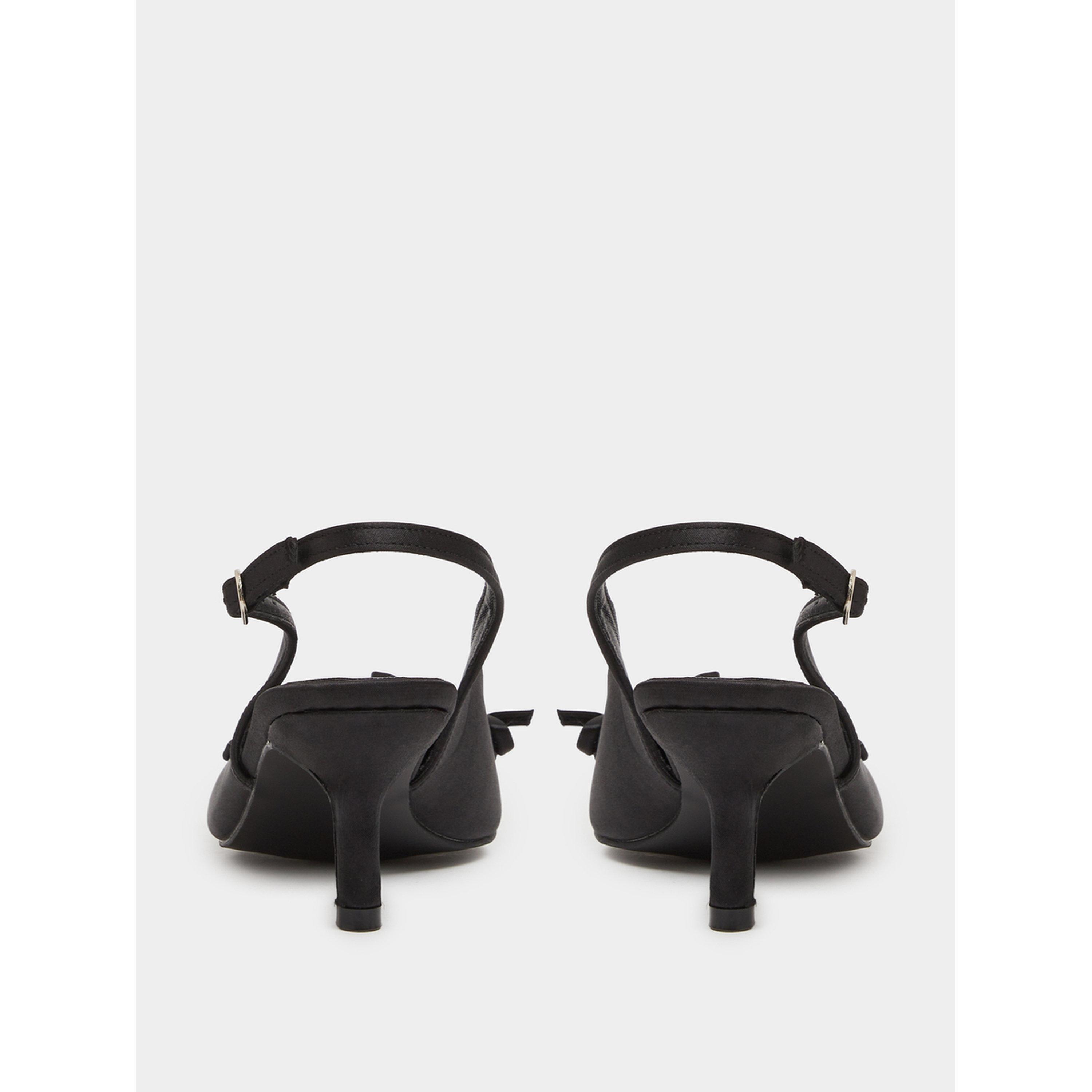 حذاء بكعب متوسط وحزام خلفي وتفاصيل عقدة مزينة لون أسود-women-shoes-heels-image-5