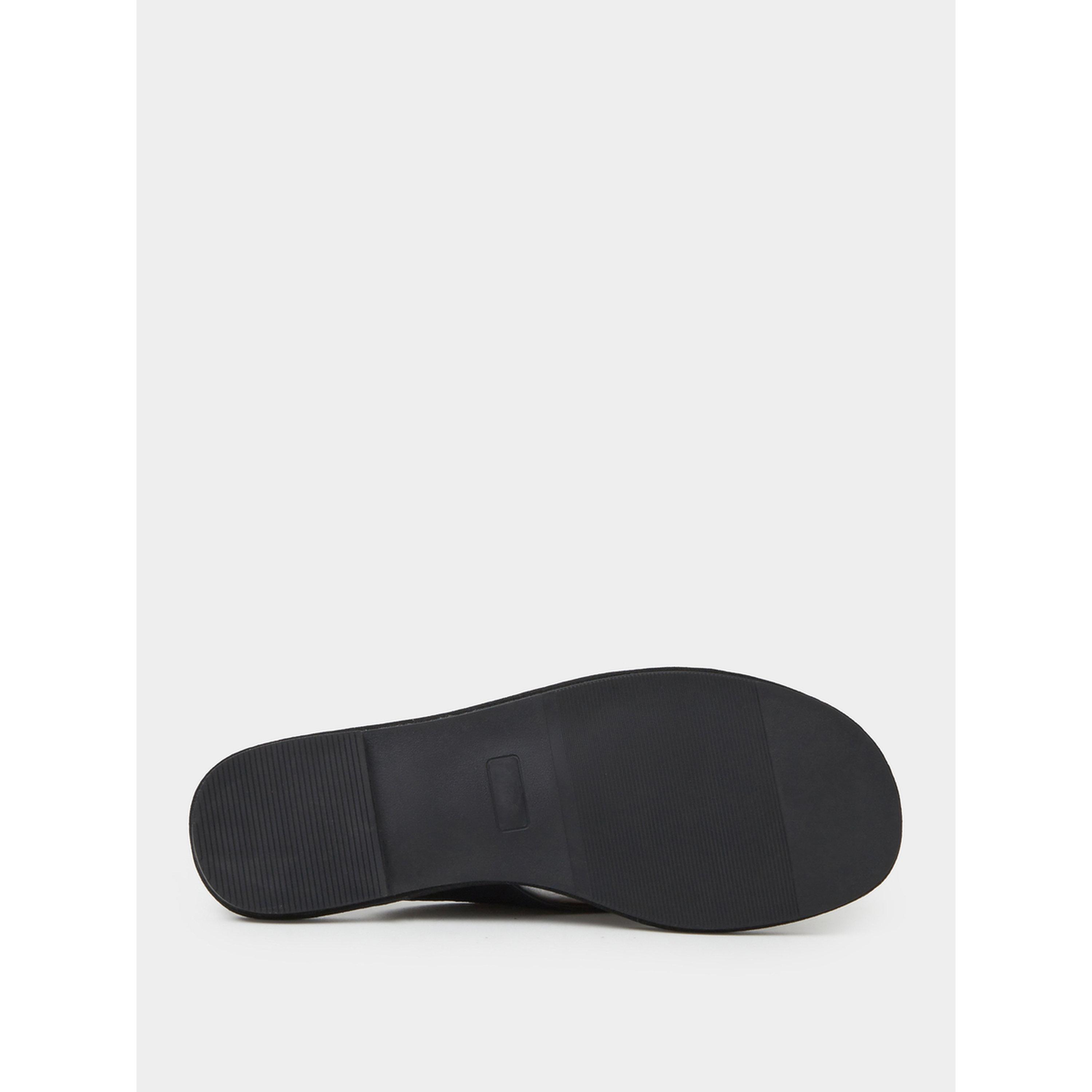 Styli Black Flat Flip-Flops with Gold Tone Metallic Detail-women-shoes-flipflopsandslides-image-7