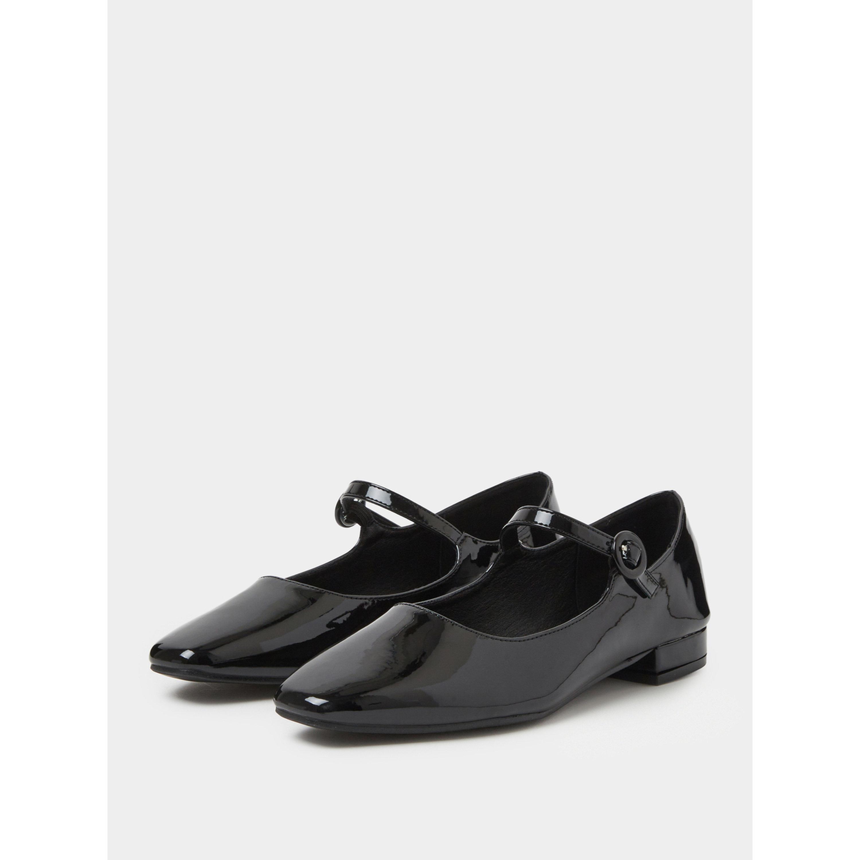 Styli Black Patent Buckle strap Mary Jane Flats-women-shoes-ballerinas-image-1