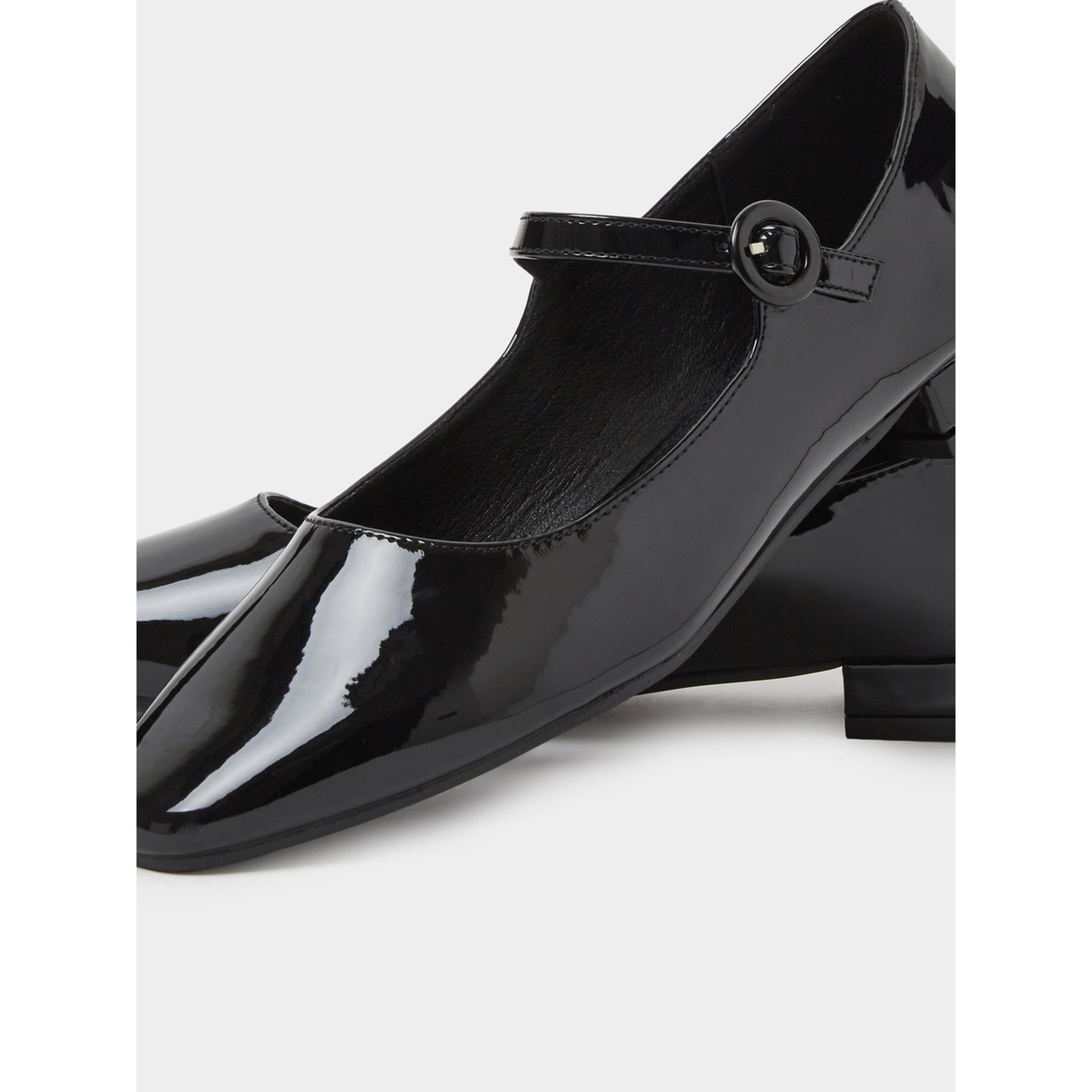 Styli Black Patent Buckle strap Mary Jane Flats-women-shoes-ballerinas-image-5
