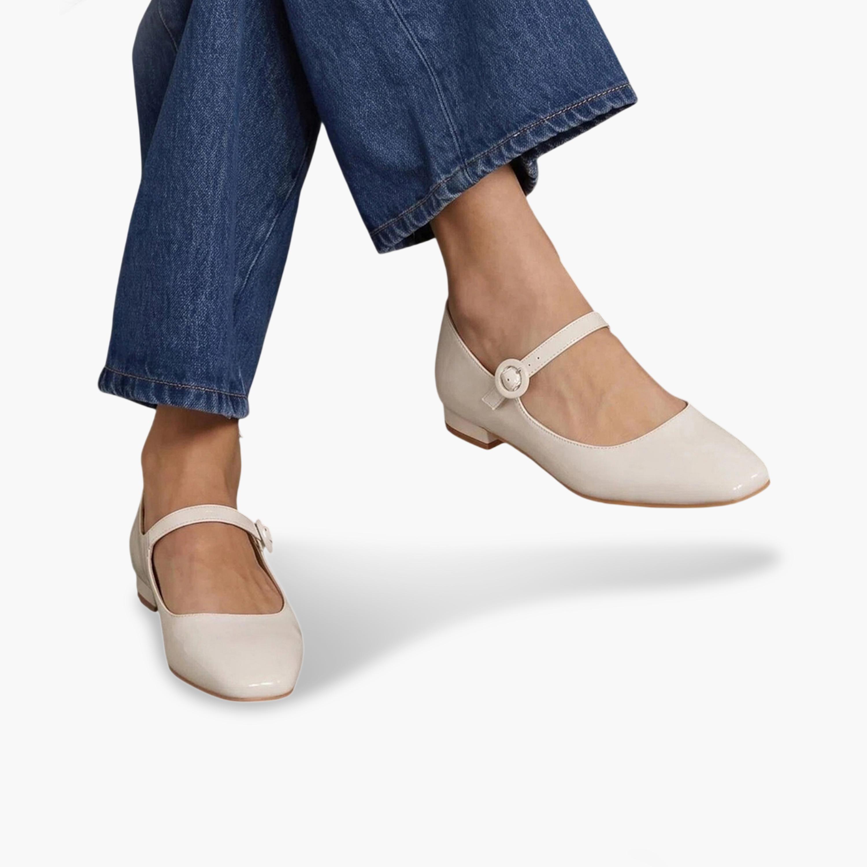 Styli Off-White Buckle strap Mary Jane Flats-women-shoes-ballerinas-image-2