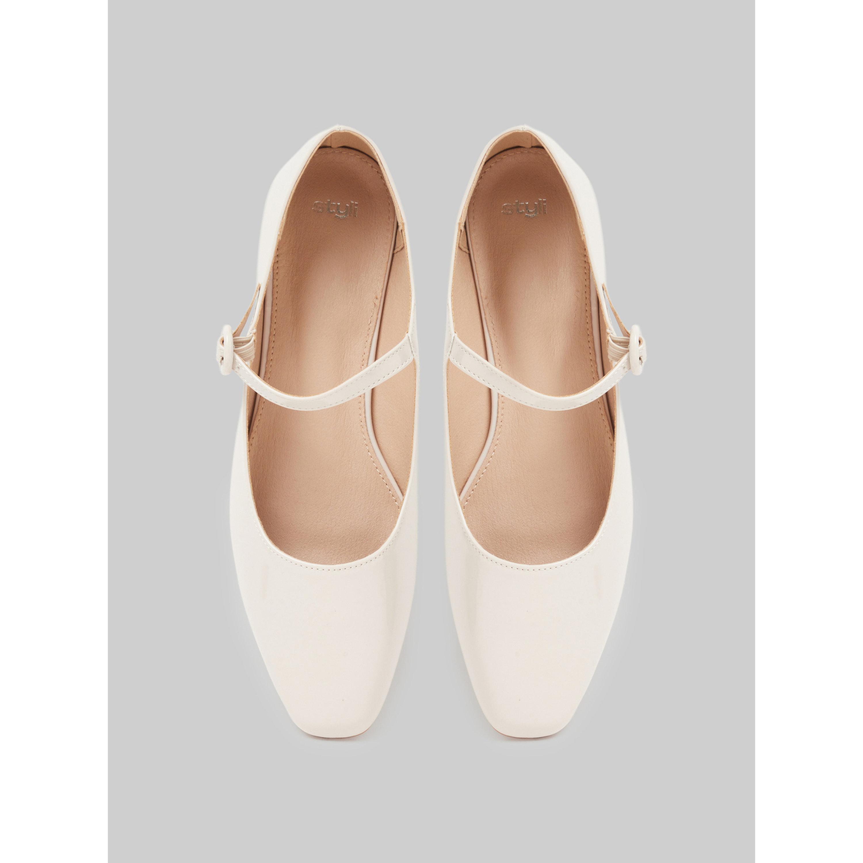 Styli Off-White Buckle strap Mary Jane Flats-women-shoes-ballerinas-image-4