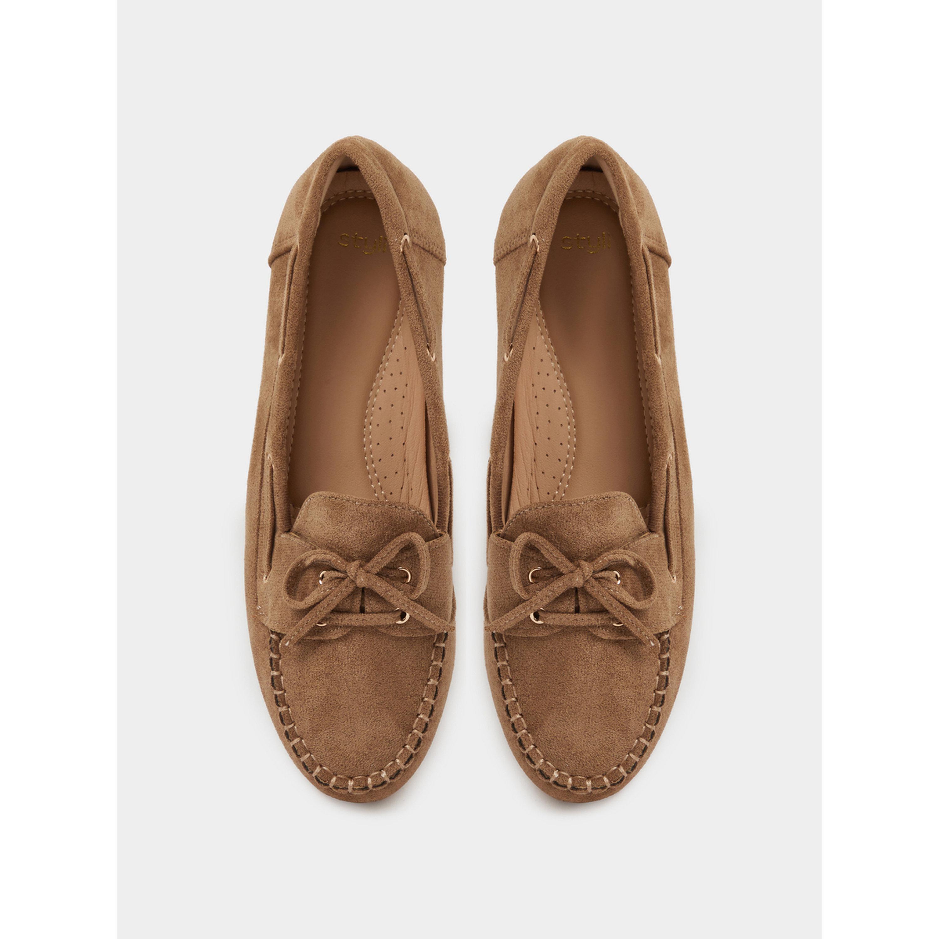 Styli Brown Suede Flat Loafers-women-shoes-loafersandmoccasins-image-4