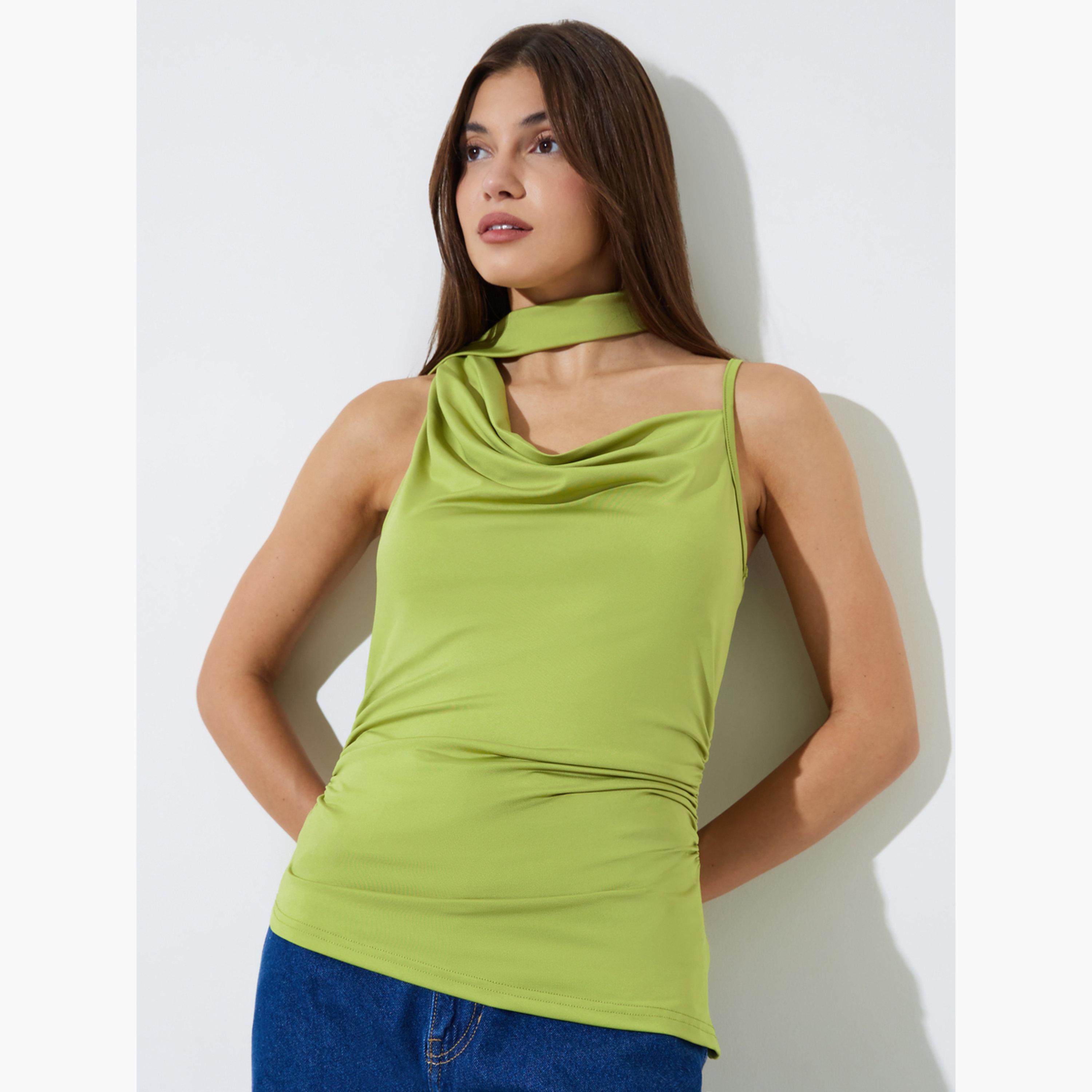 بلوزة محبوكة بكسرات جانبية وبلا أكمام-women-clothing-shirtsandblouses-blouses-image-3