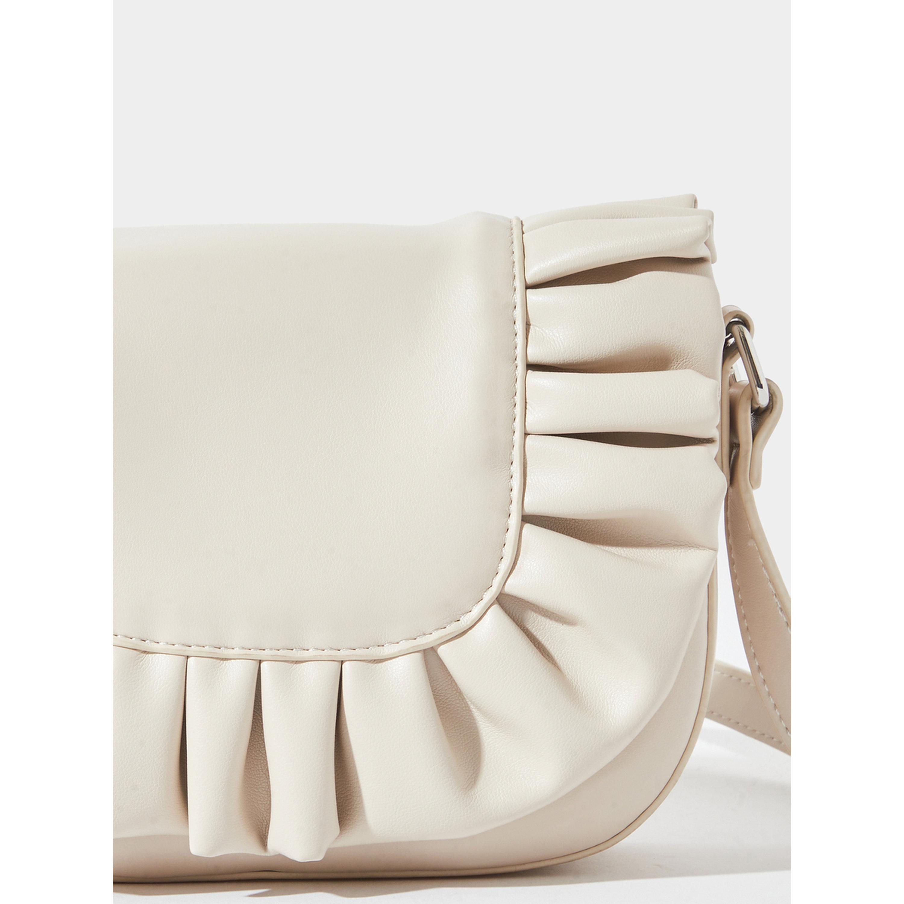 Styli Cream Ruched Saddle Shoulder Bag-women-bagsandwallets-handbags-image-3