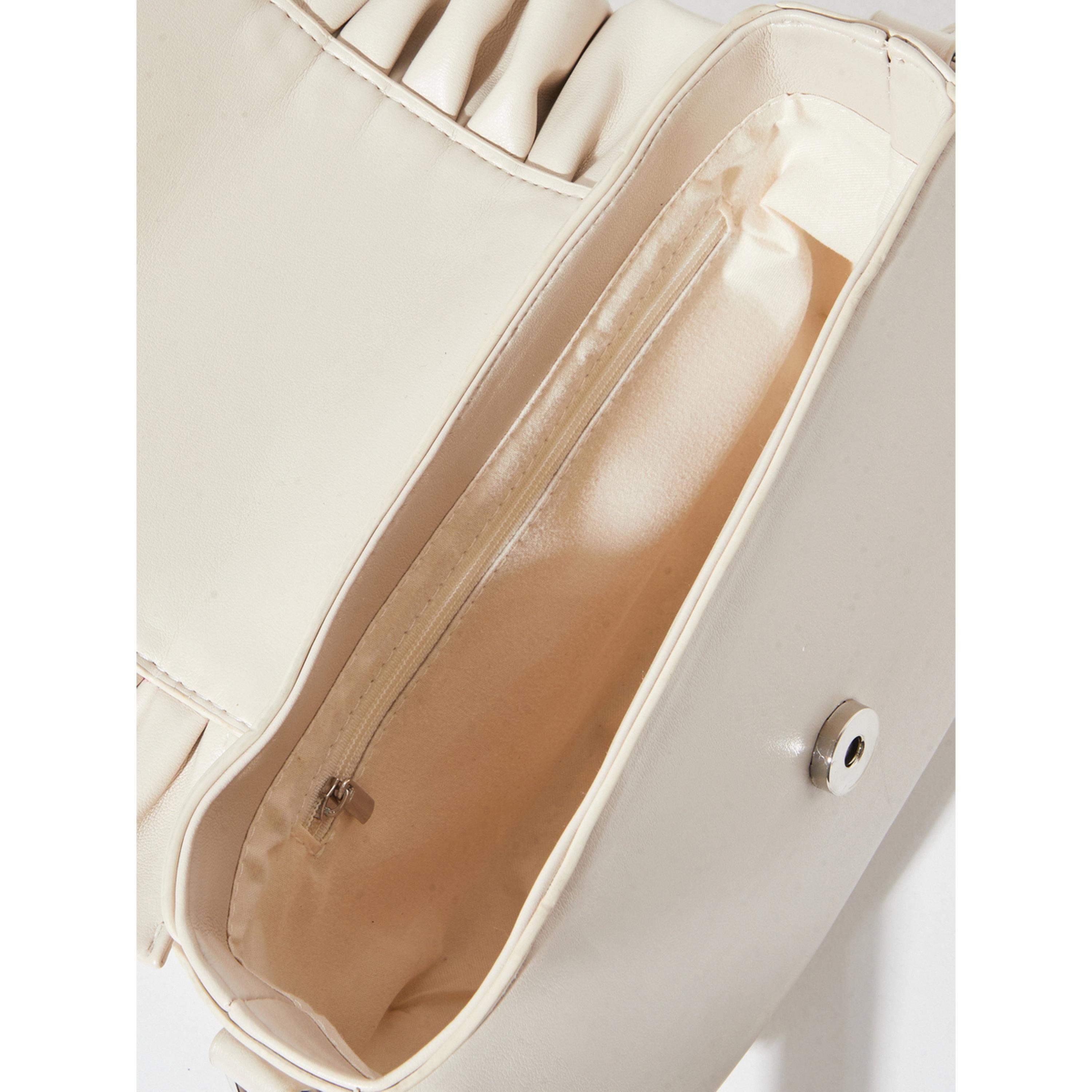 Styli Cream Ruched Saddle Shoulder Bag-women-bagsandwallets-handbags-image-5
