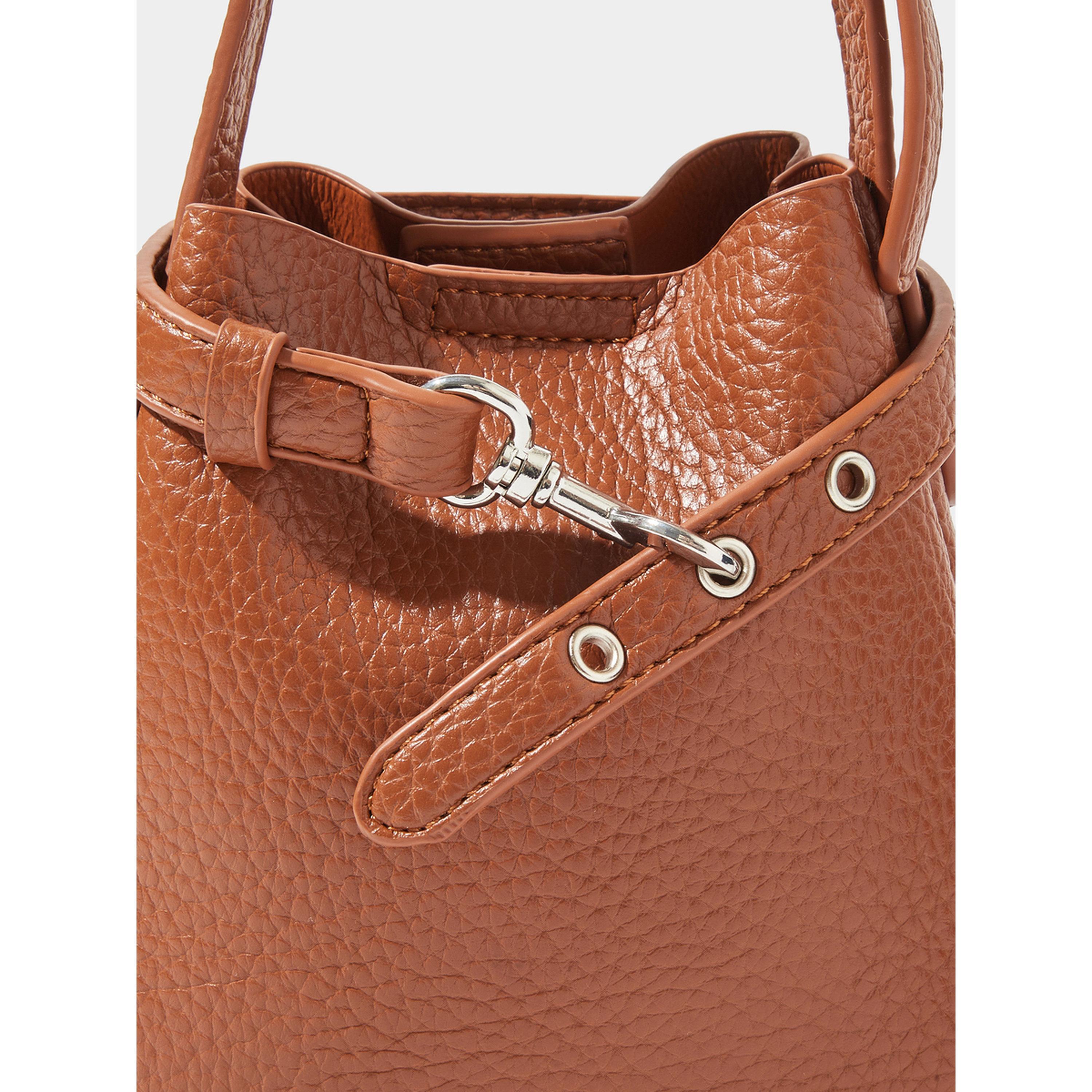 Styli Brown Textured Bucket Crossbody Bag-women-bagsandwallets-handbags-image-4