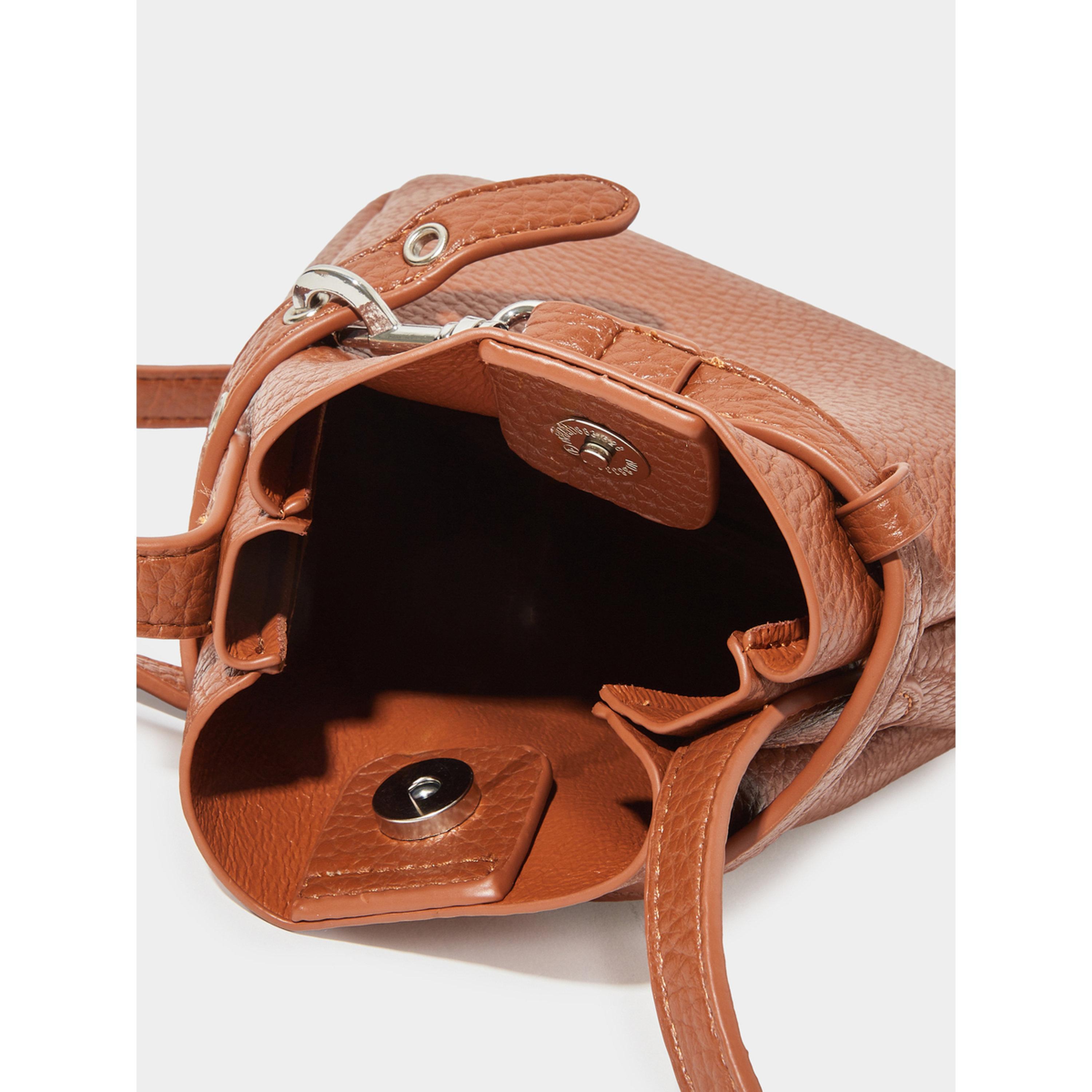 Styli Brown Textured Bucket Crossbody Bag-women-bagsandwallets-handbags-image-5