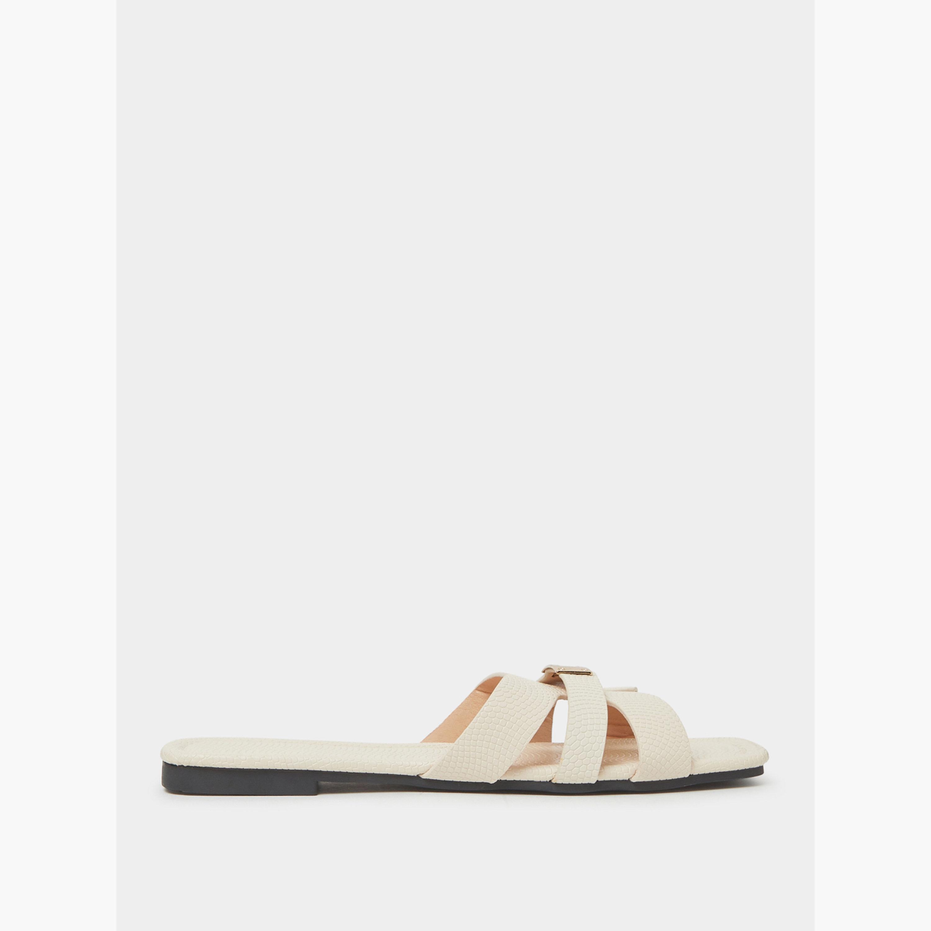 صندل بيج فلات بتفاصيل إبزيم-women-shoes-sandals-flats-image-3