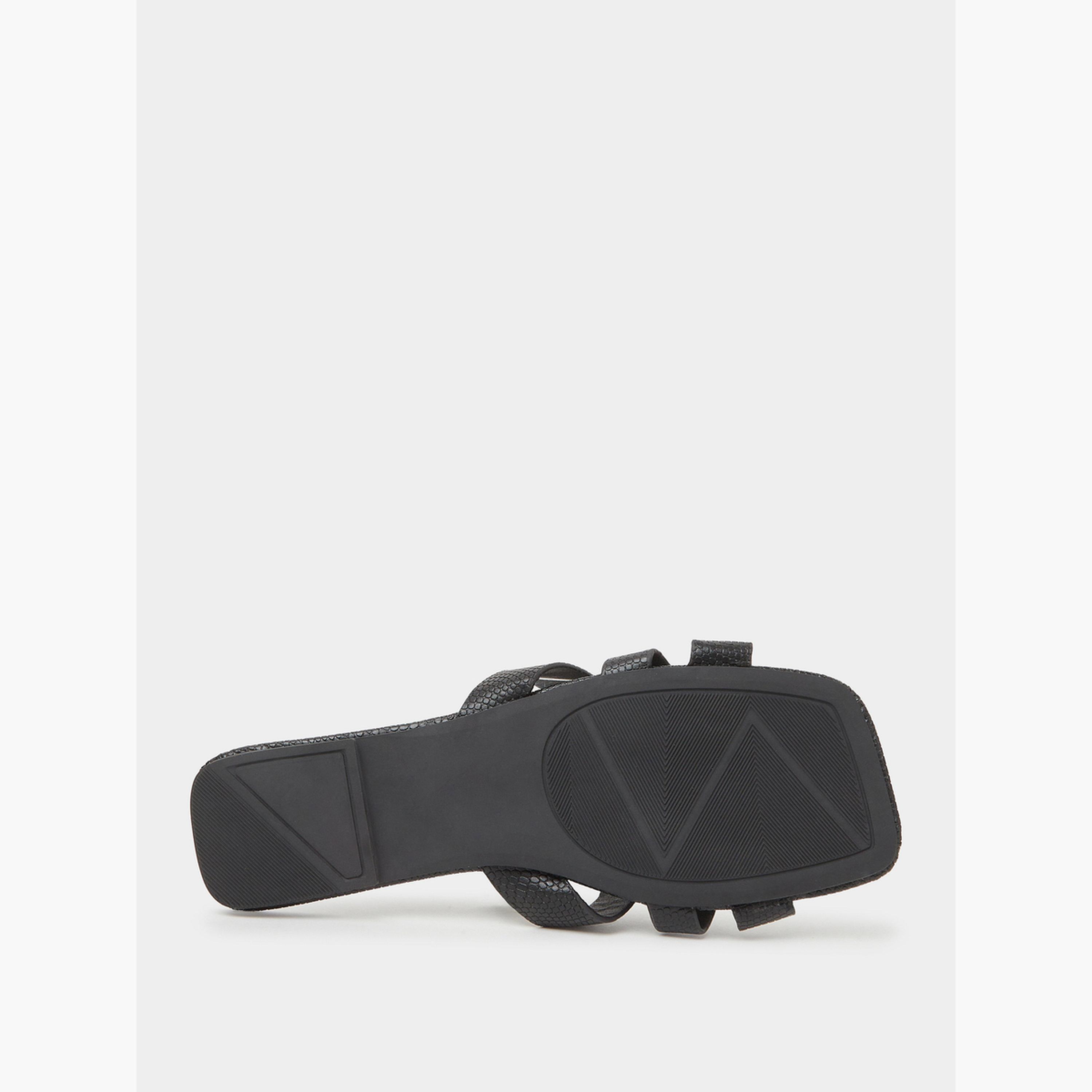 Take Two Black Flat Sandals with Buckle Detail-women-shoes-sandals-flats-image-7