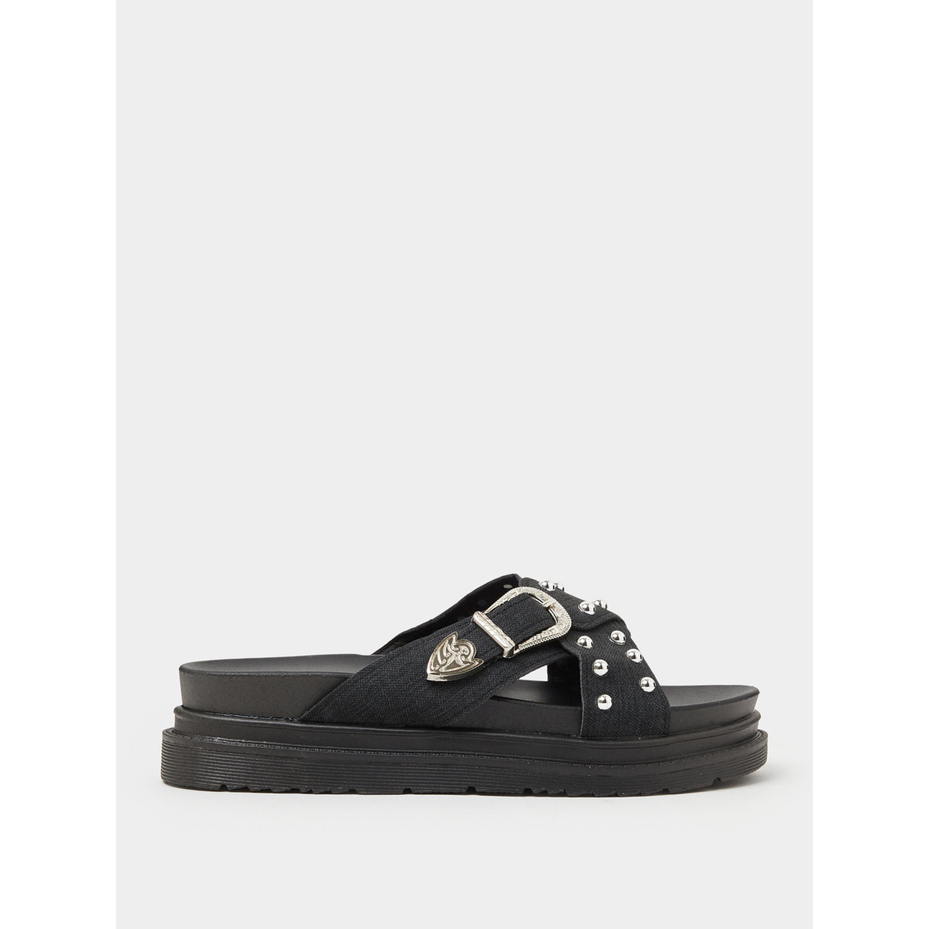 صندل نسائي سلايد بنعل سميك وتفاصيل مسامير-women-shoes-sandals-flats-image-3