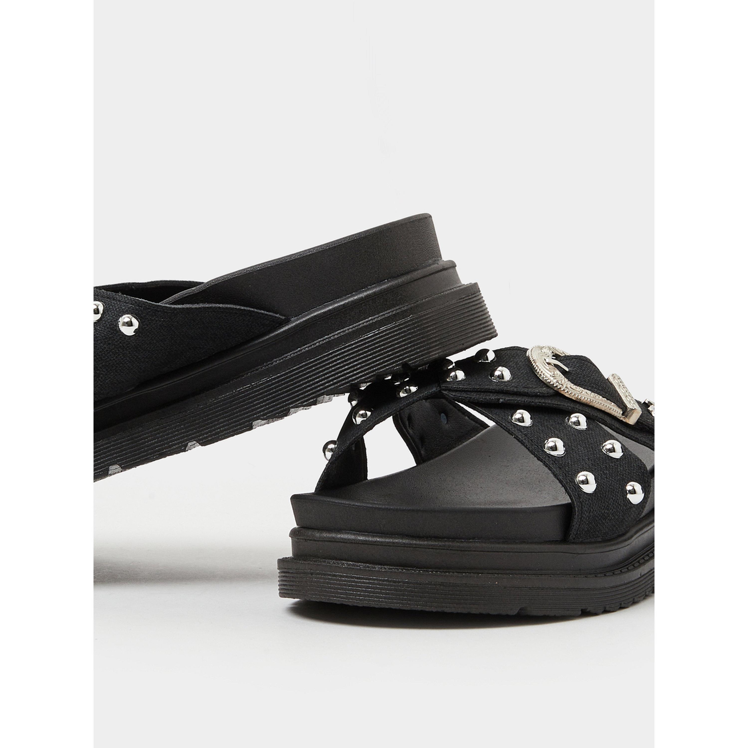 صندل نسائي سلايد بنعل سميك وتفاصيل مسامير-women-shoes-sandals-flats-image-5