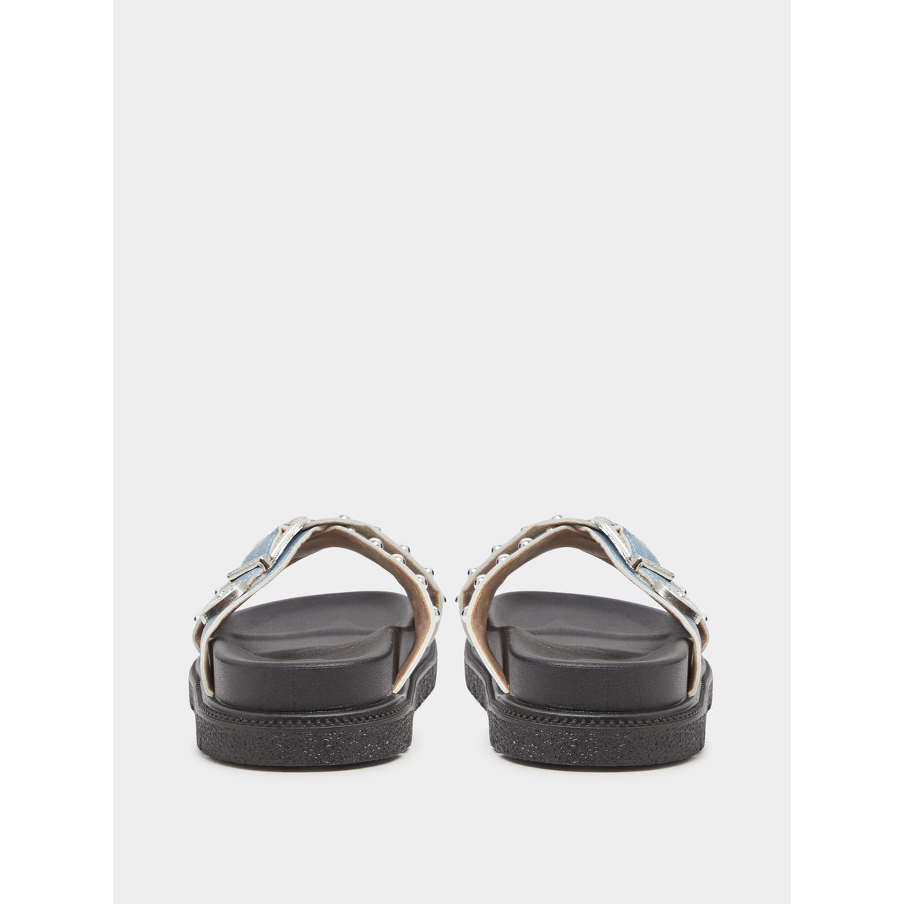 Take Two Blue Studded Strap Flatform Sandals-women-shoes-sandals-flats-image-6