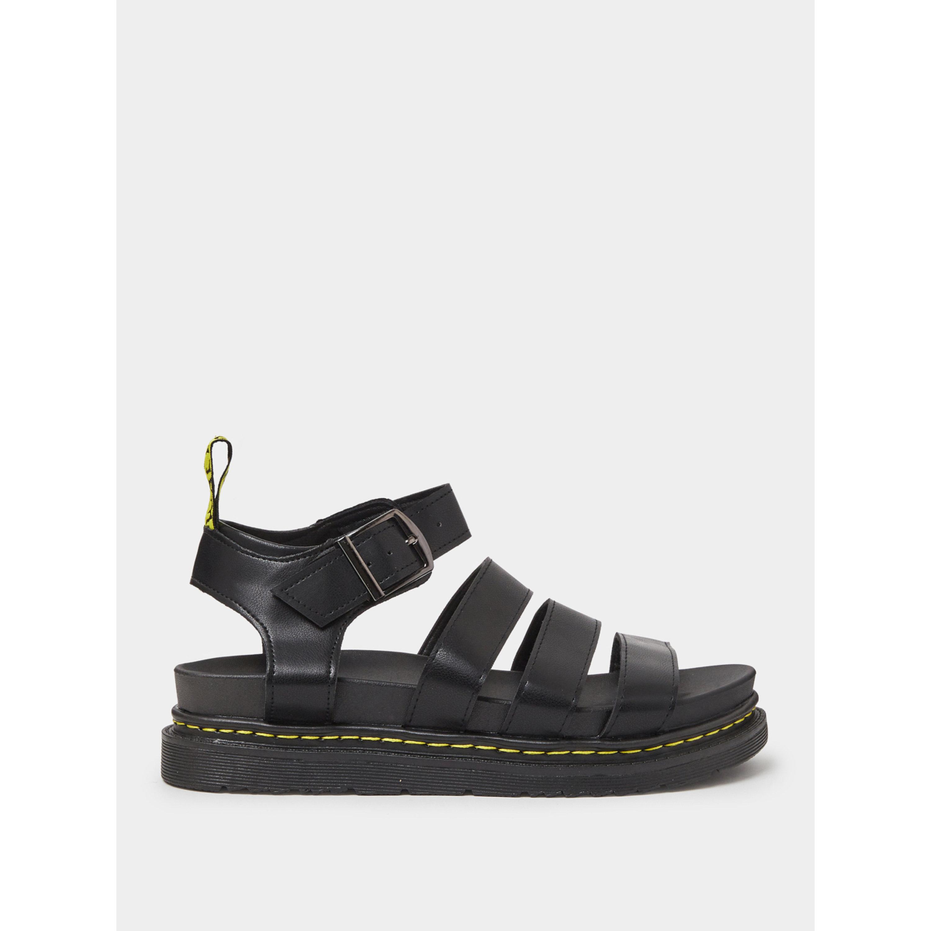 Take Two Black Buckle Strap Flatform Sandals-women-shoes-sandals-flats-image-3