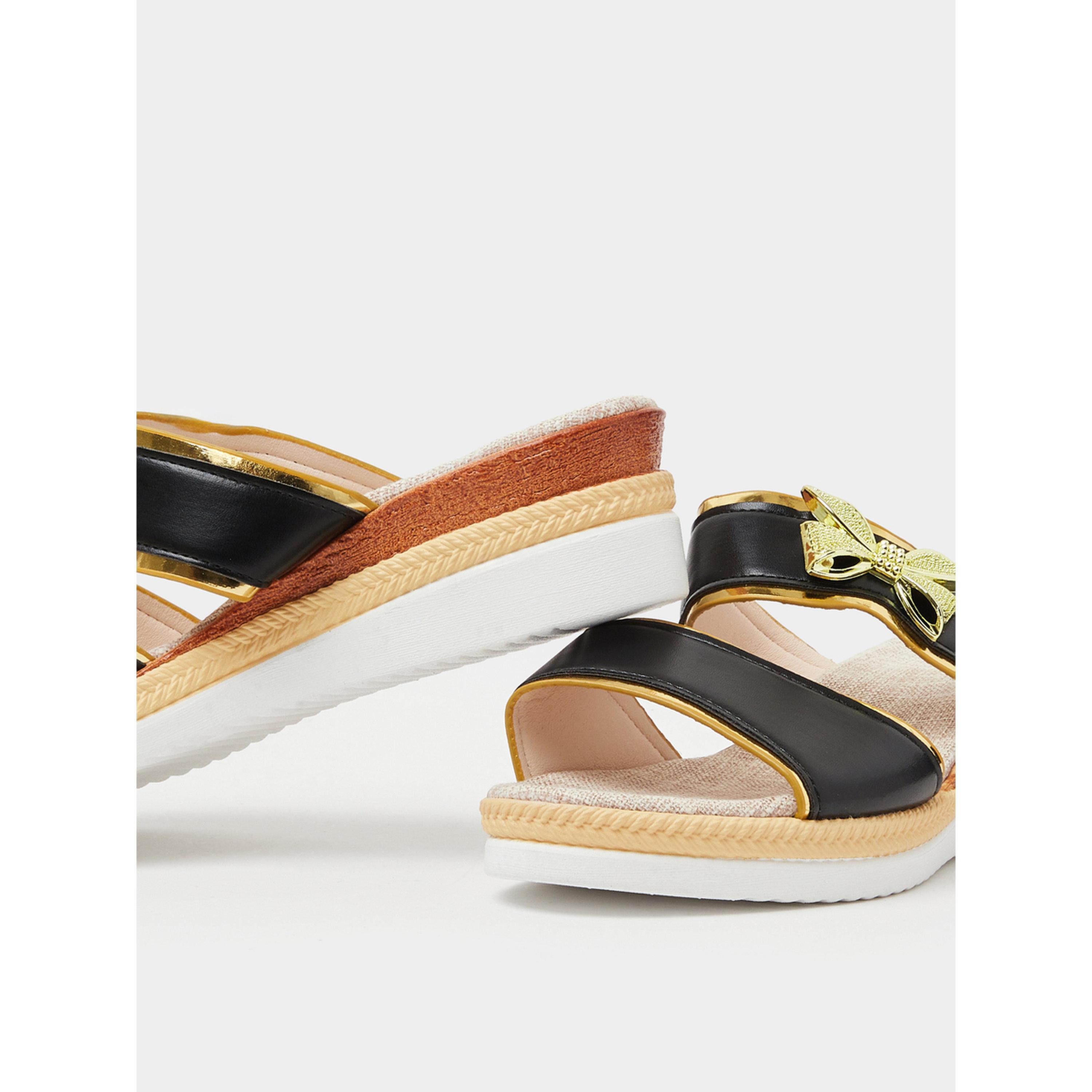 Take Two Bow Detail Wedge Heel Sandals-women-shoes-sandals-heeled-image-5