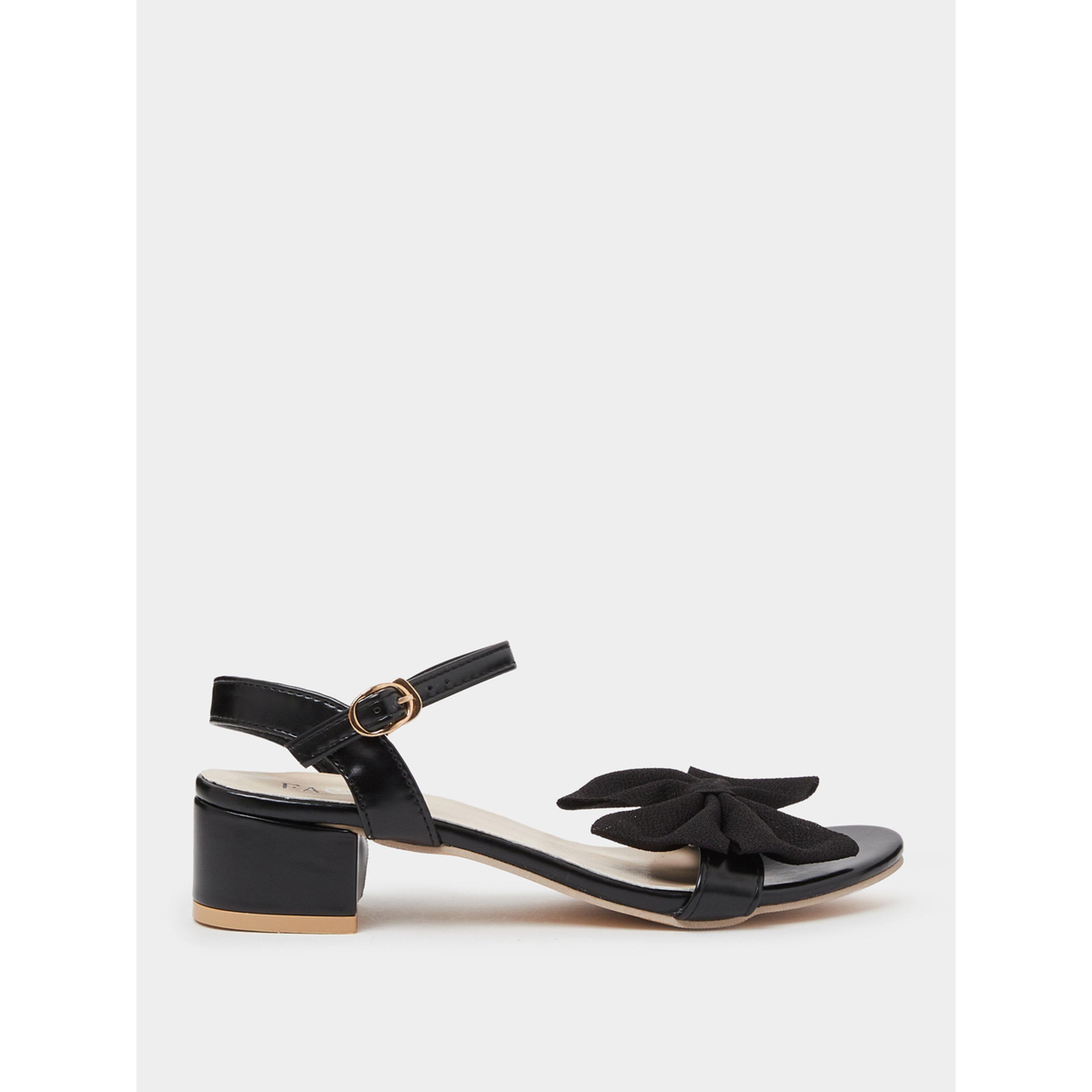 Take Two Black Ankle Strap Bow Block Heel Sandals-women-shoes-sandals-heeled-image-3