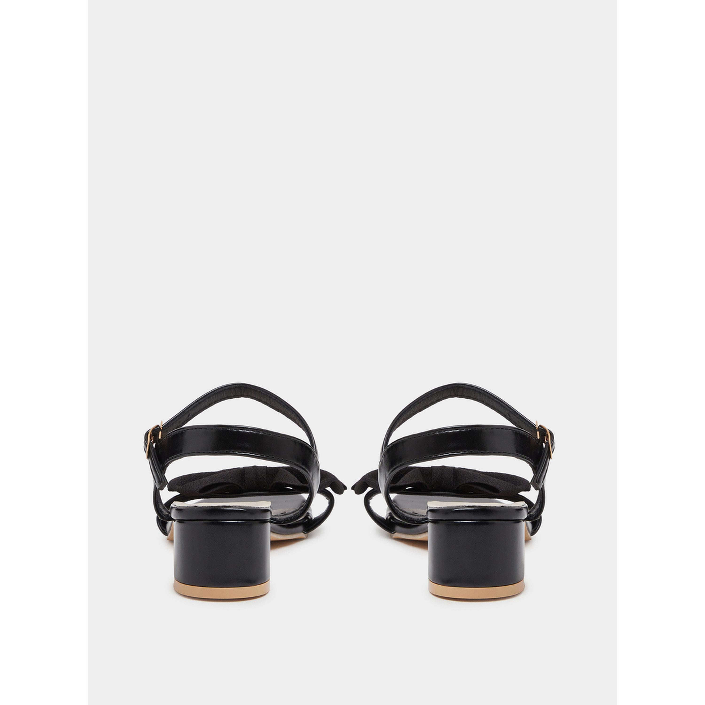 Take Two Black Ankle Strap Bow Block Heel Sandals-women-shoes-sandals-heeled-image-6