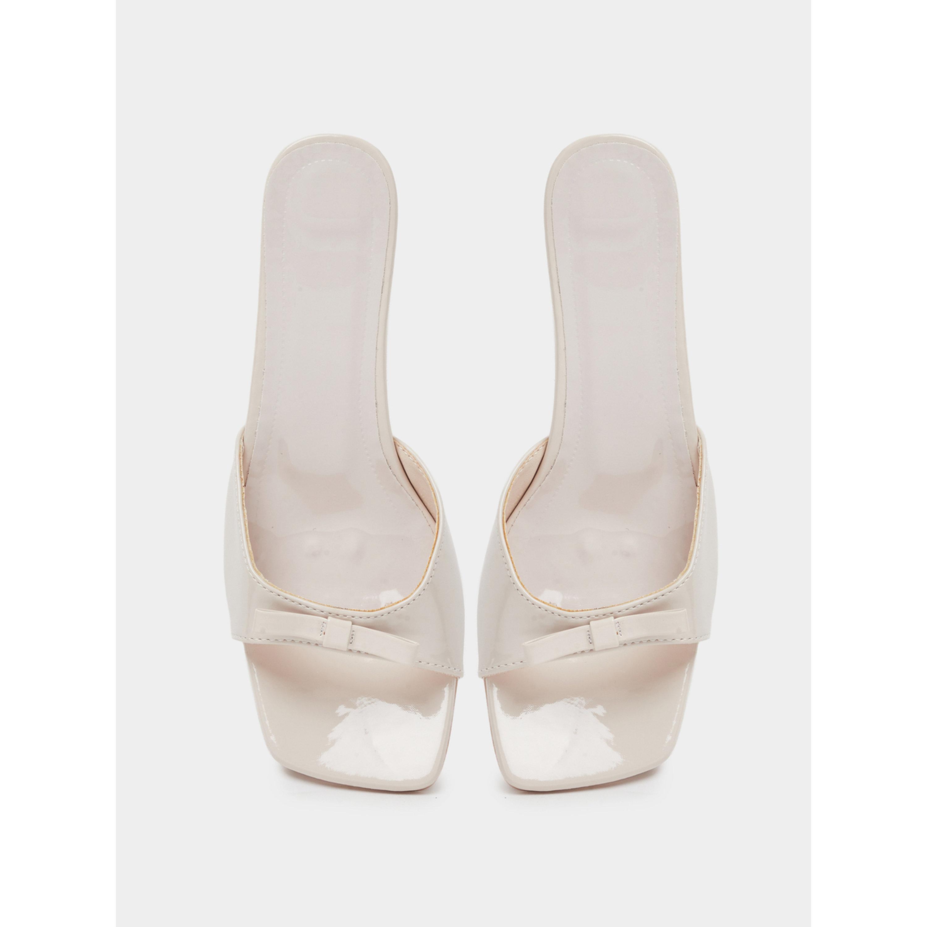 Take Two Beige Bow Detail Mid Heel Sandals-women-shoes-sandals-heeled-image-4