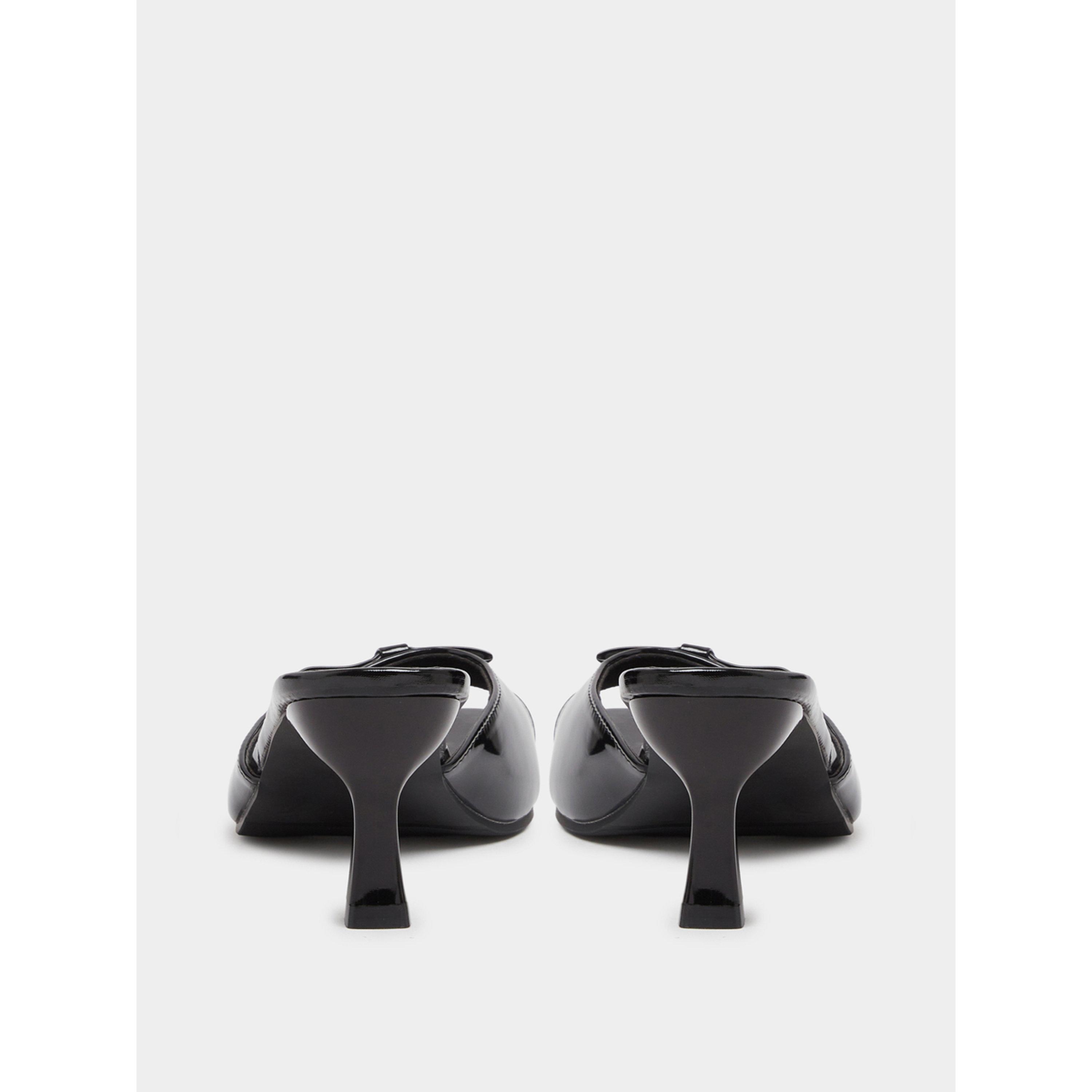 Take Two Black Patent Bow Mid Heel Sandals-women-shoes-sandals-heeled-image-6