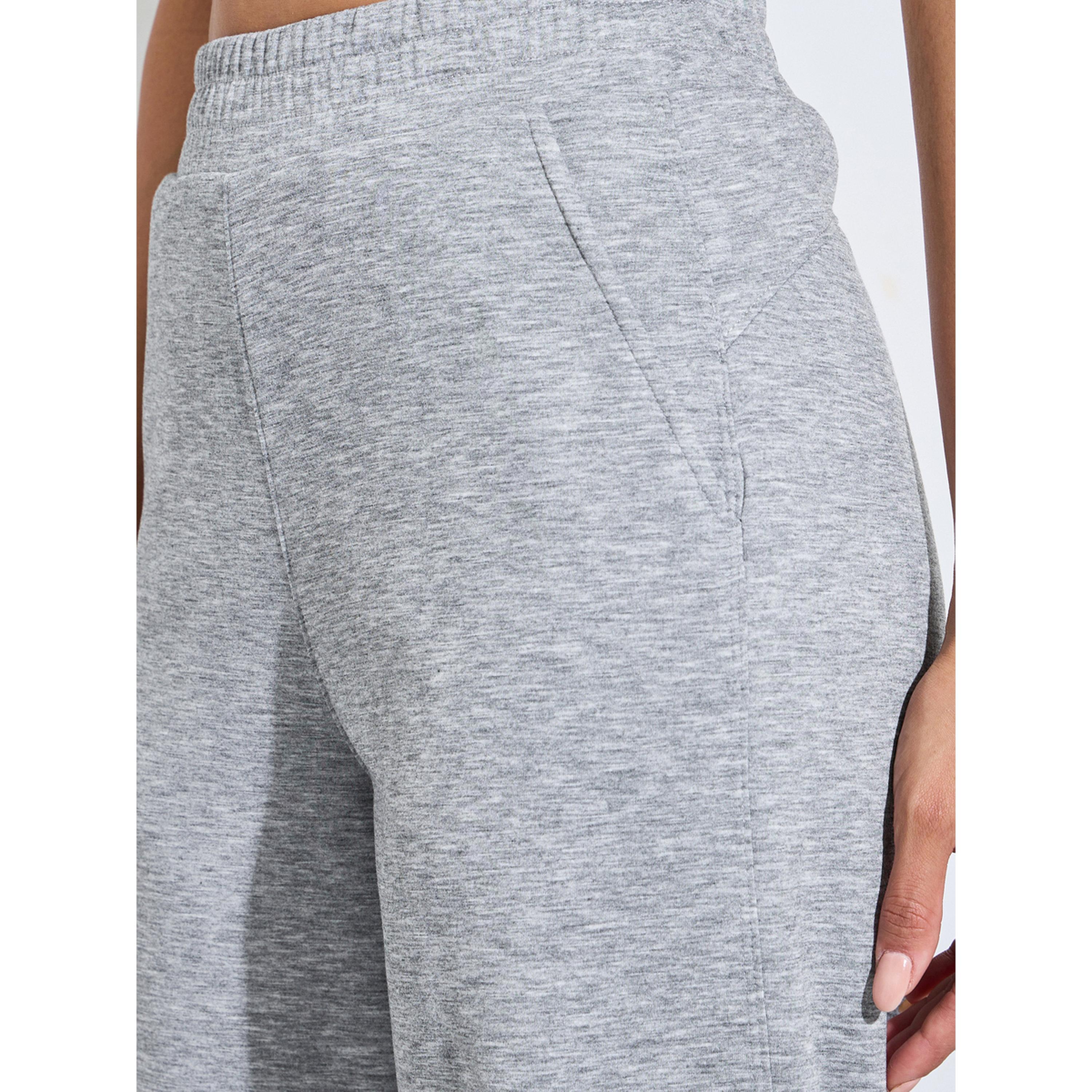 Styli Grey Solid Wide Leg Side Slit Activewear Pants-women-clothing-bottoms-joggers-image-3