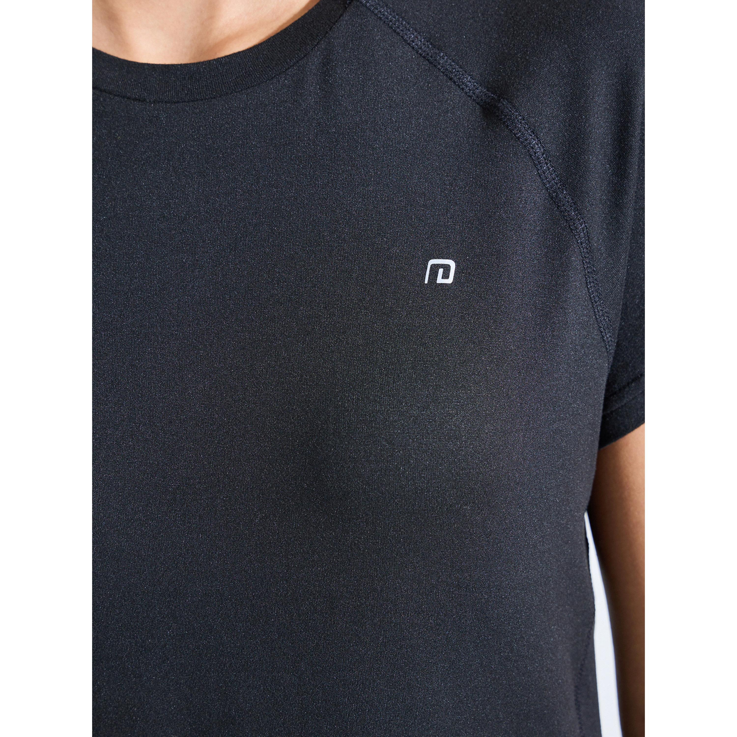 تيشيرت رياضي بأكمام قصيرة سادة باللون الأسود-sports-women-clothing-tshirtsandvests-image-5