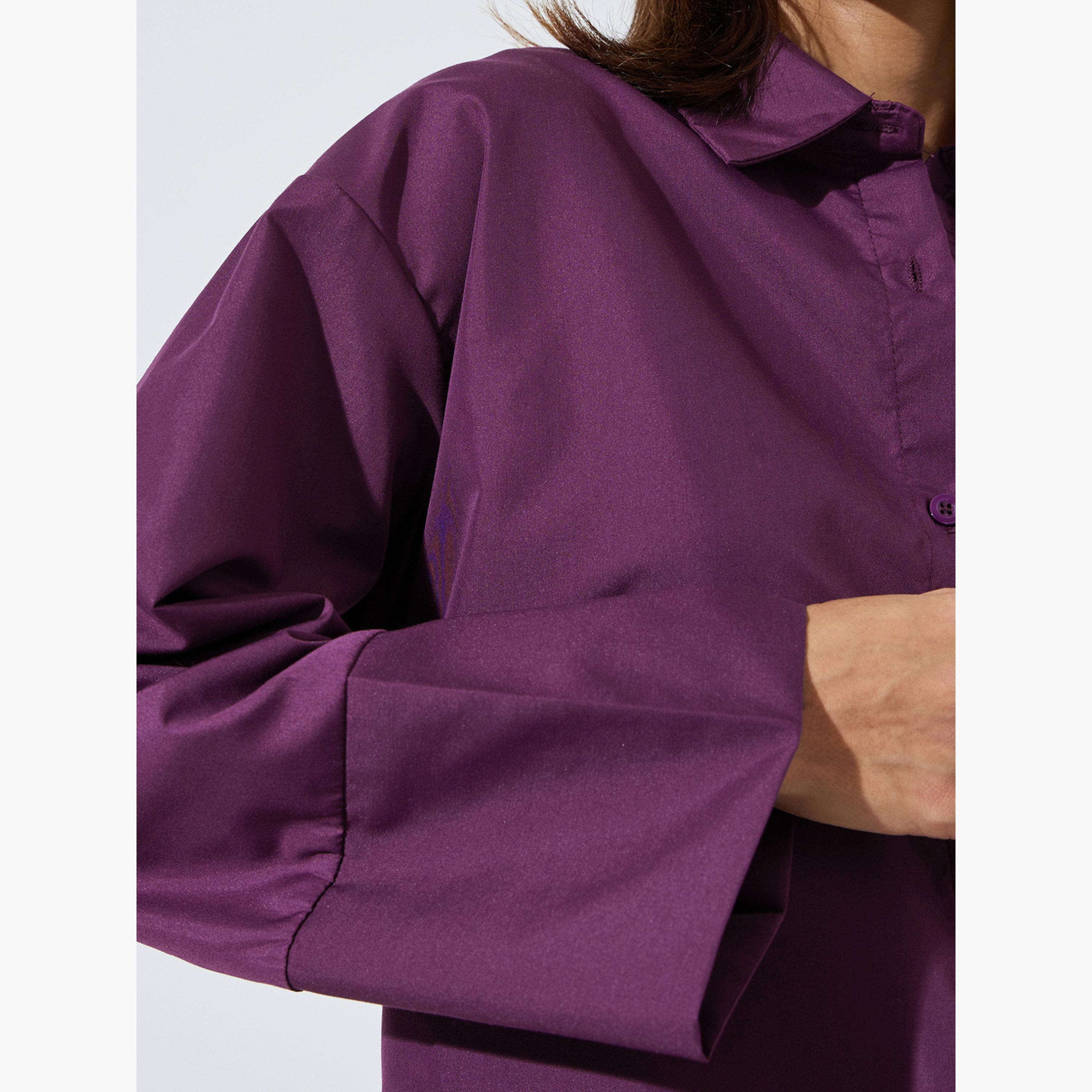 ستايلي - قميص أرجواني بأكمام طويلة وقصة مريحة-women-clothing-shirtsandblouses-shirts-image-5