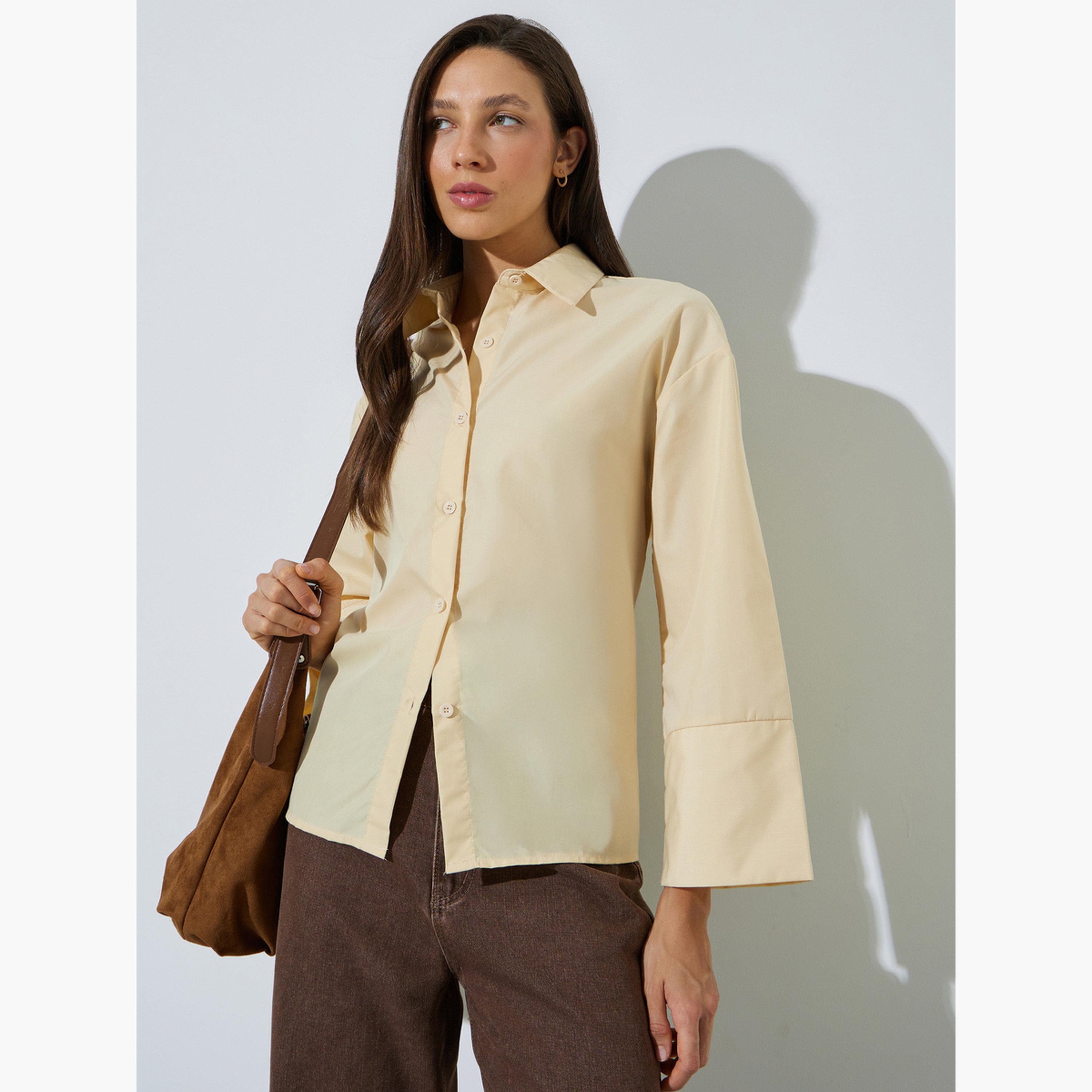 بلوزة بقصة مريحة وأكمام طويلة-women-clothing-shirtsandblouses-shirts-image-3