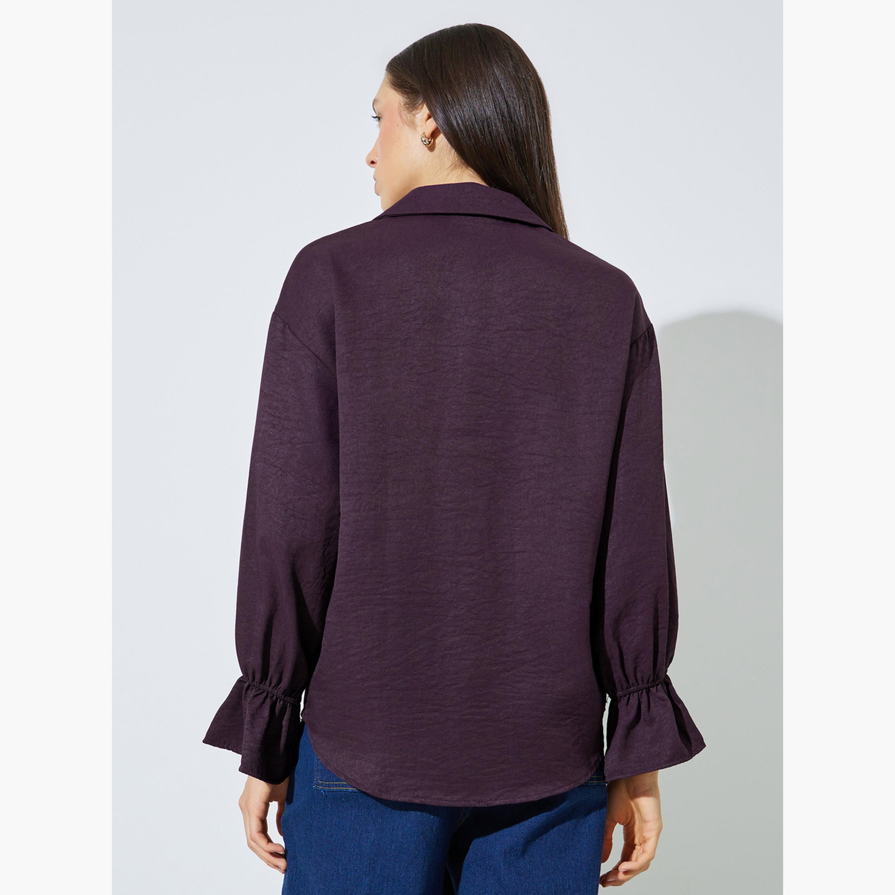 بلوزة بأزرار وأكمام بكشكش-women-clothing-shirtsandblouses-shirts-image-4
