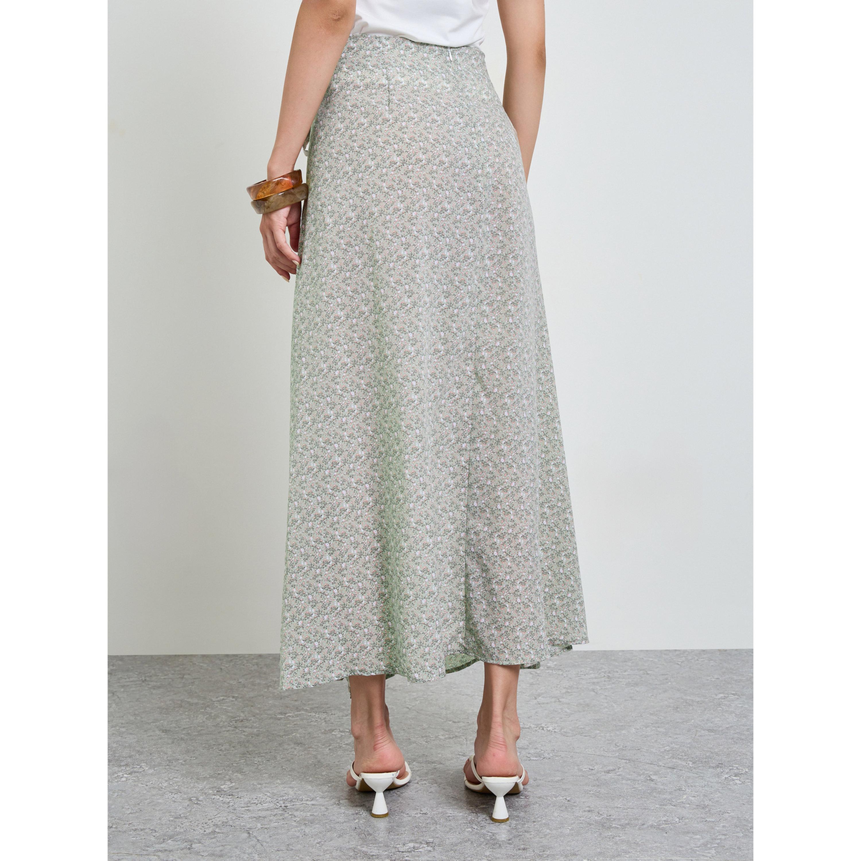 تنورة طويلة وطبعة جرافيك بتفاصيل تربيط-women-clothing-skirts-image-4