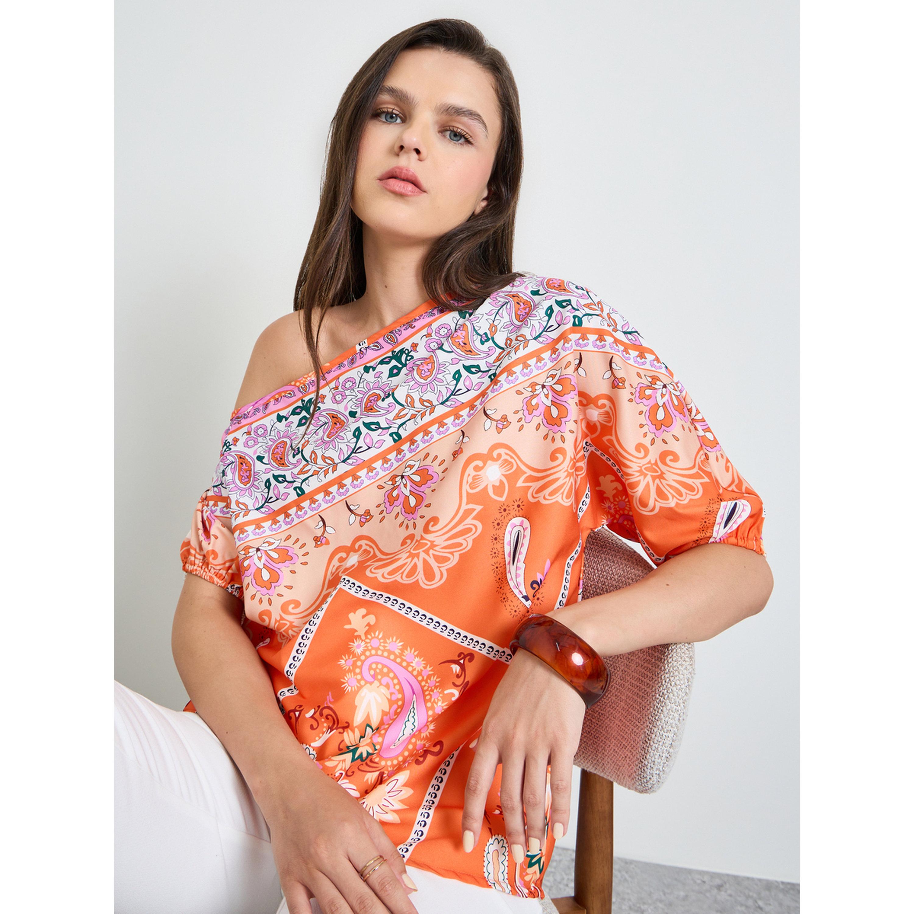 Take Two Multi-Color Graphic Print One Shoulder Blouse-women-clothing-shirtsandblouses-blouses-image-3