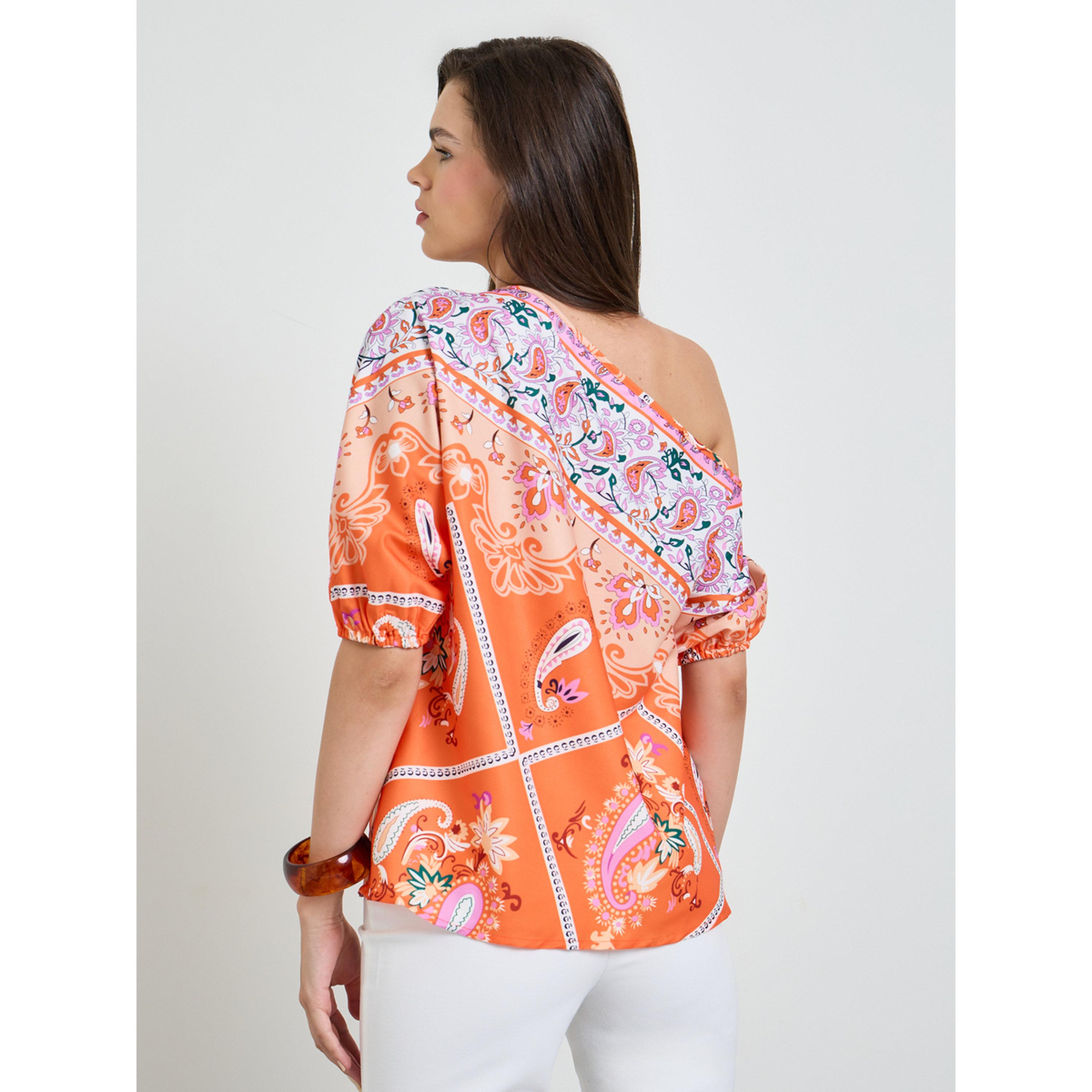 Take Two Multi-Color Graphic Print One Shoulder Blouse-women-clothing-shirtsandblouses-blouses-image-4