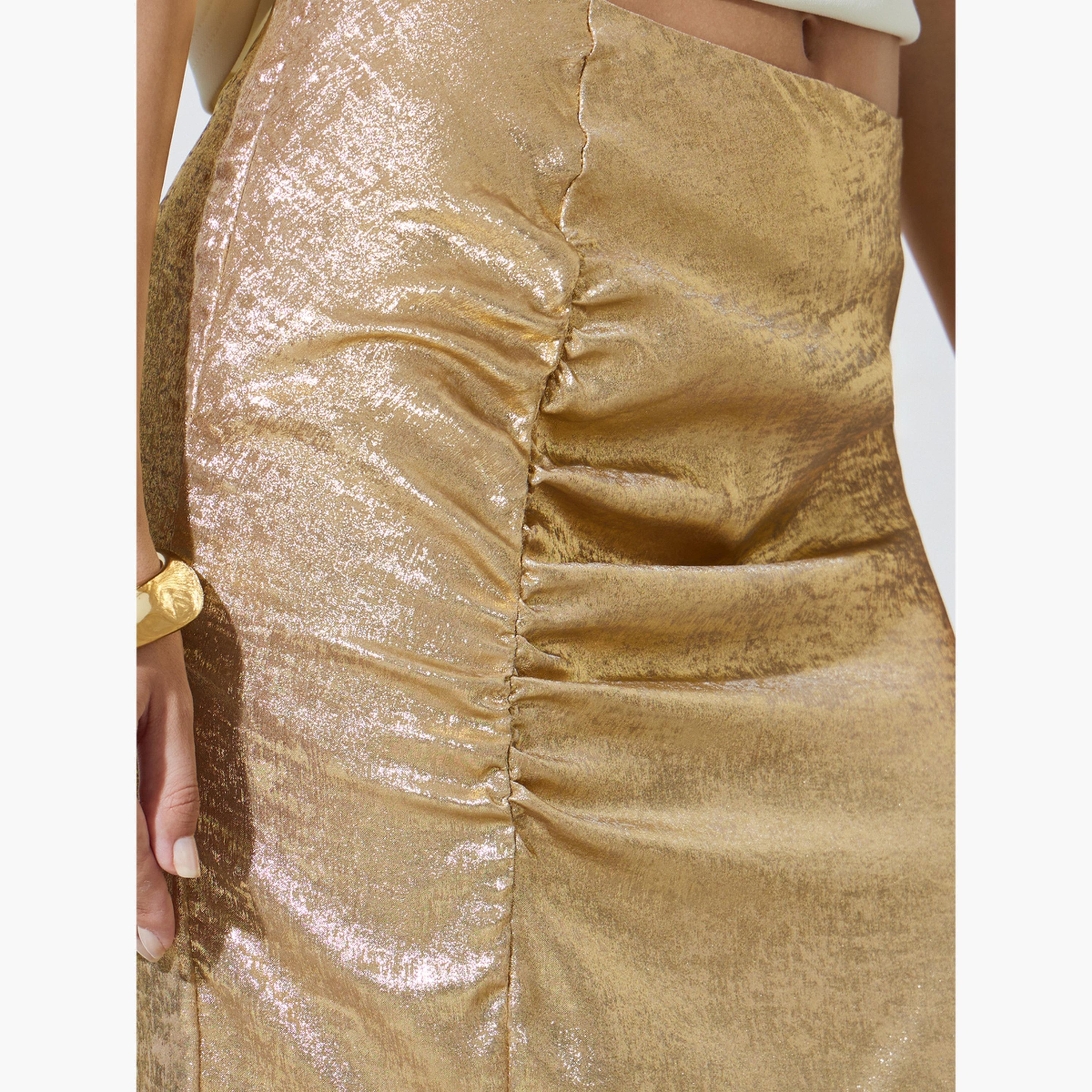Take Two Gold Bias Cut Maxi Skirt with Slit-women-clothing-bottoms-skirts-image-3