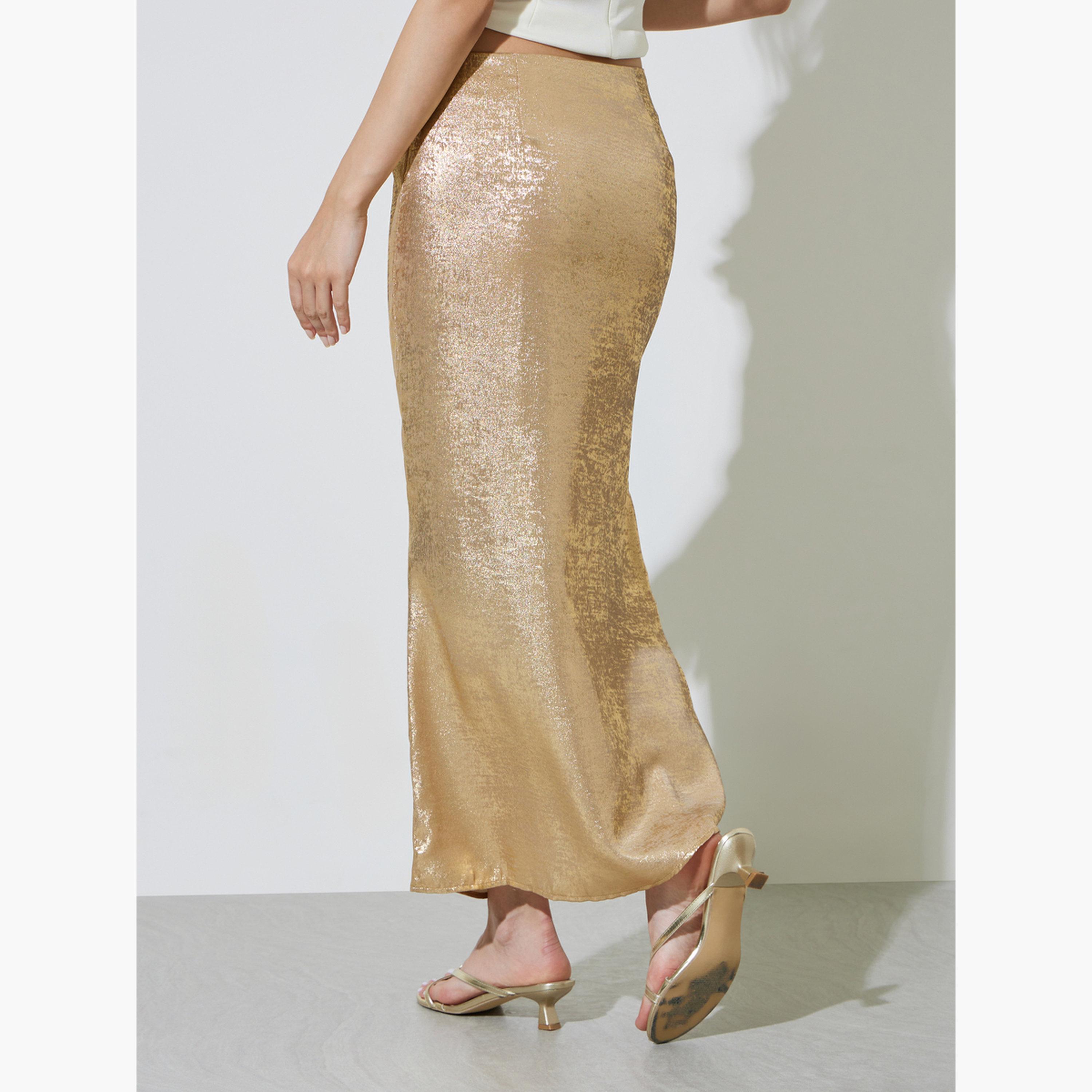 Take Two Gold Bias Cut Maxi Skirt with Slit-women-clothing-bottoms-skirts-image-4