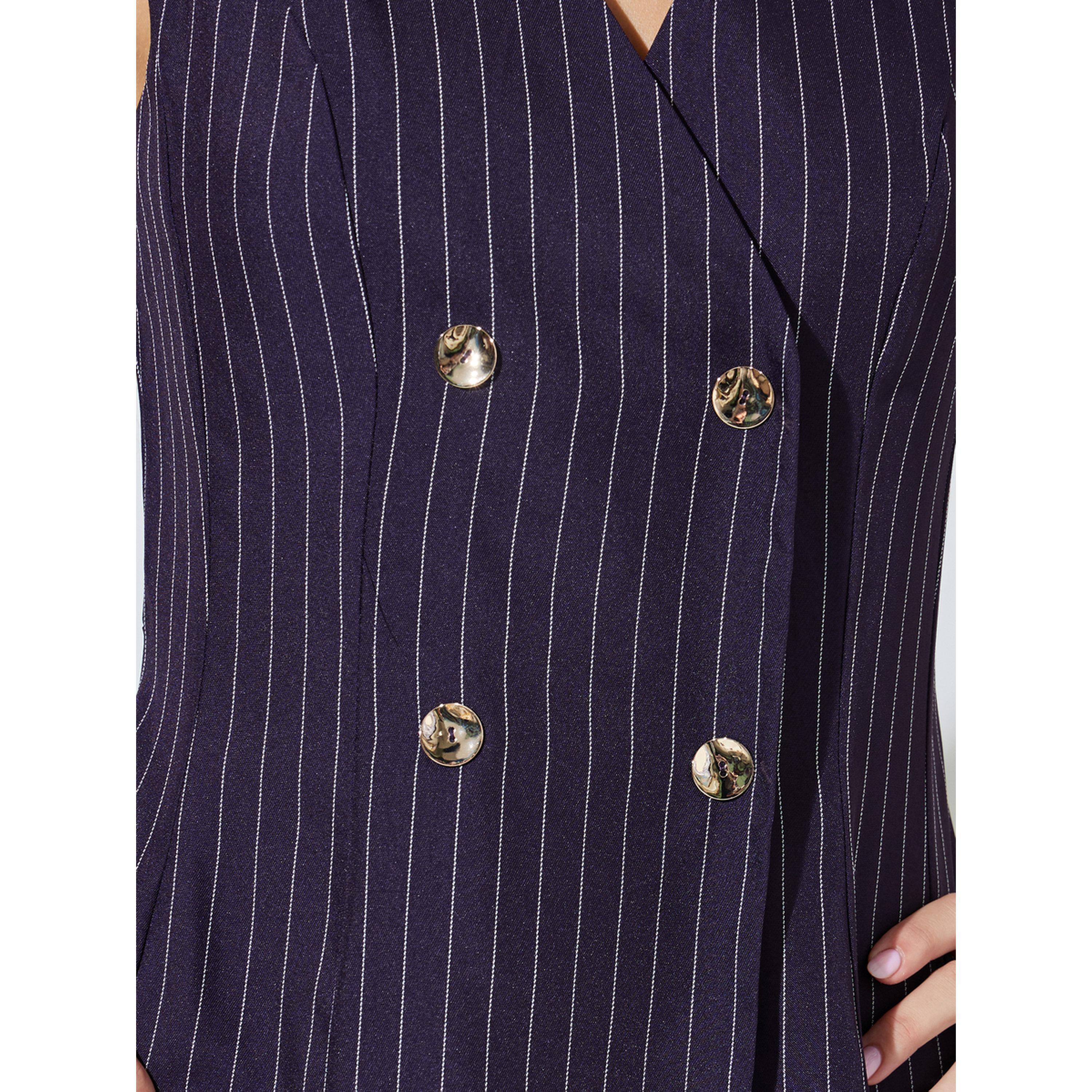 Styli Purple Striped Double Breast Sleeveless Blazer Midi Dress-women-clothing-dresses-image-5